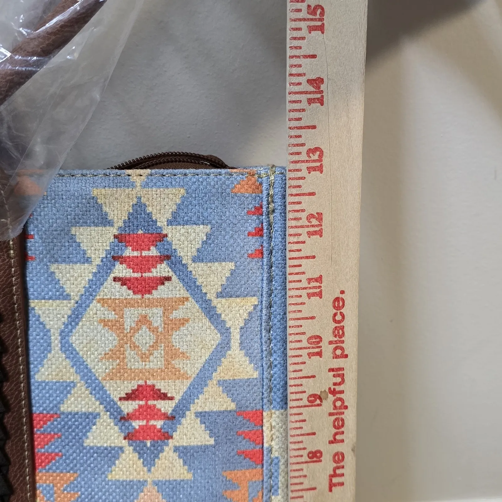 Wrangler Southwestern Aztec Dual Sided Print Canvas 17" Wide Tote Rodeo Cowgirl - Image 9