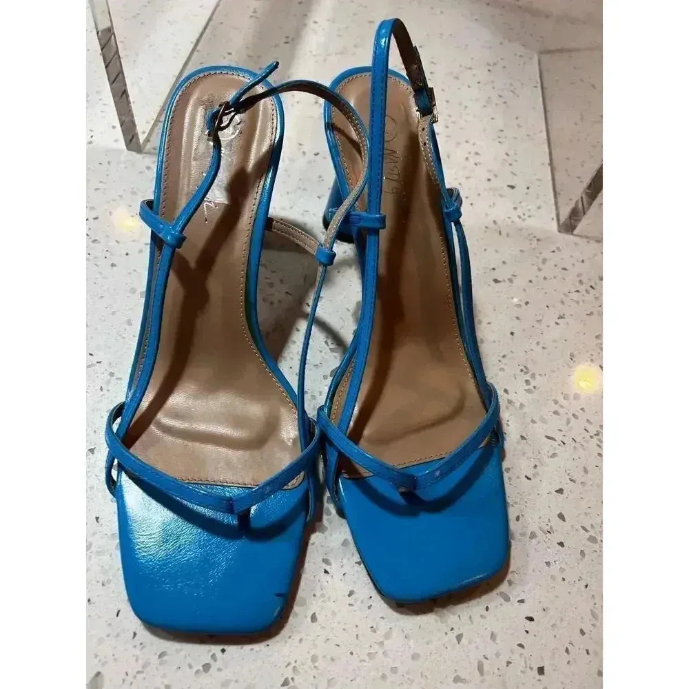 NASTY GAL strappy cone square toe heels size 8 - Image 4