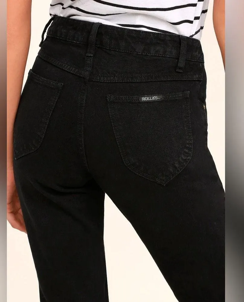 Rollas Miller Black Distressed Ankle Skinny Jeans Size 26 - Image 4