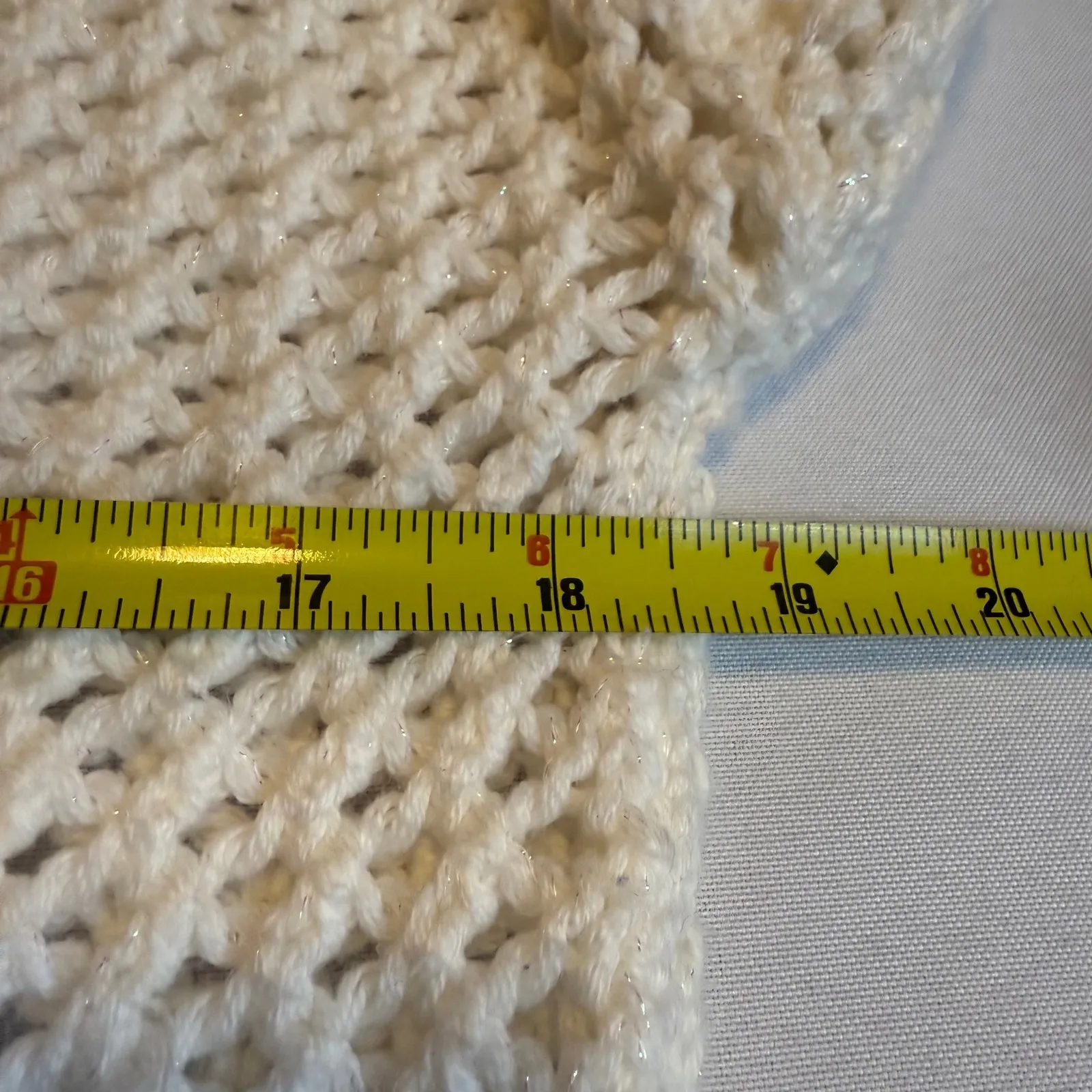 ANA A New Approach White Cable Knit Crochet Sweater Petite Size SP High/Lo‎ # - Image 9