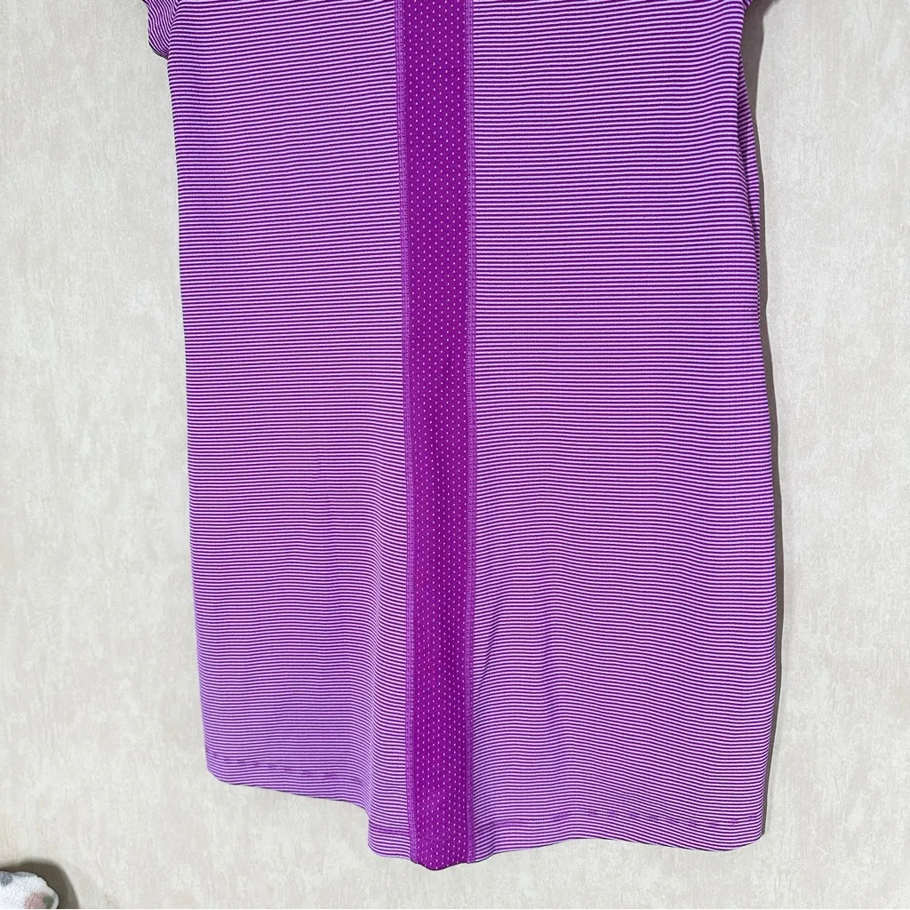 Title Nine Women’s Layli Cowl Neck Shortsleeve Mini Dress in Purple Striped S - Image 6