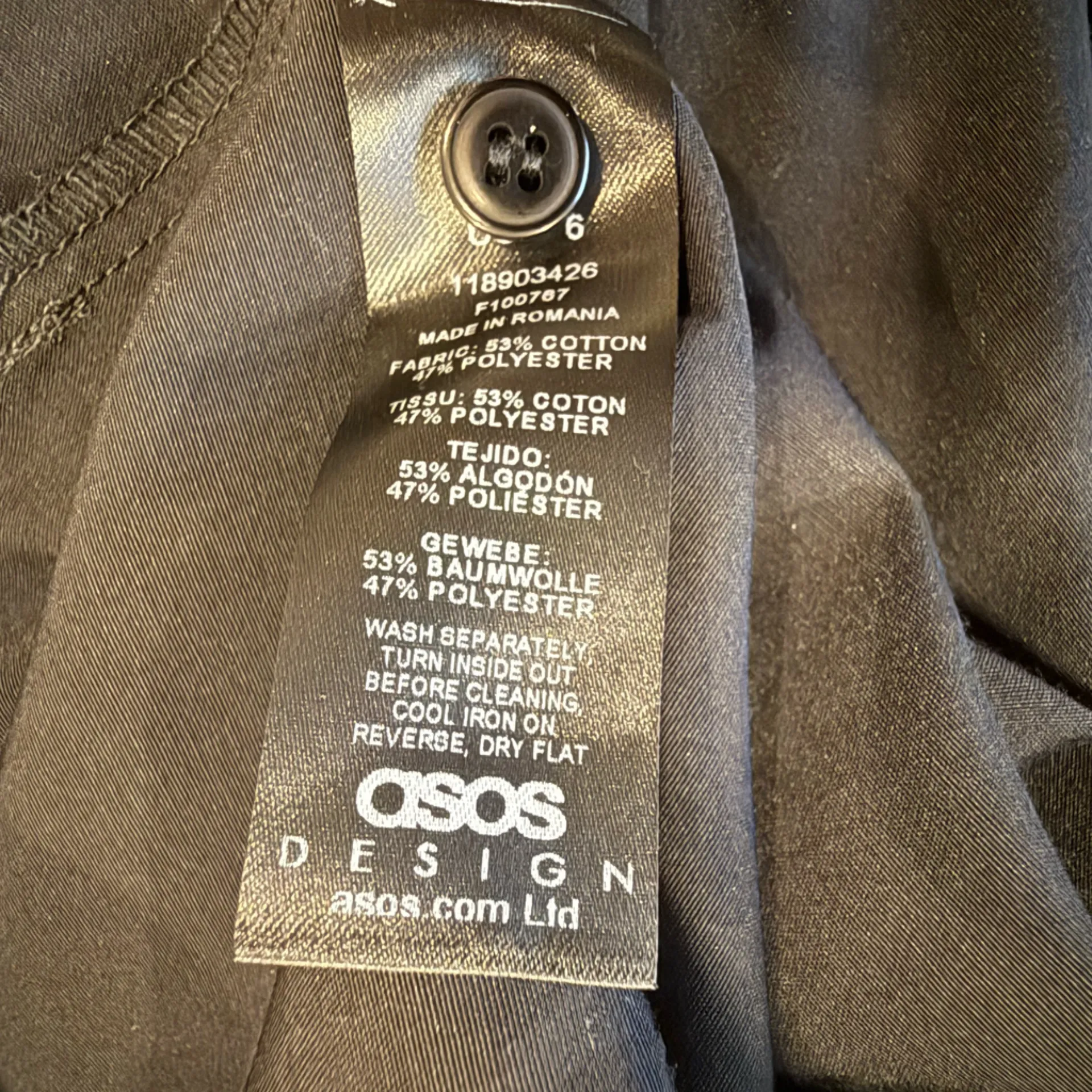 ASOS DESIGN Curve boyfriend shirt mini dress with blouson sleeve in black size 6 - Image 7