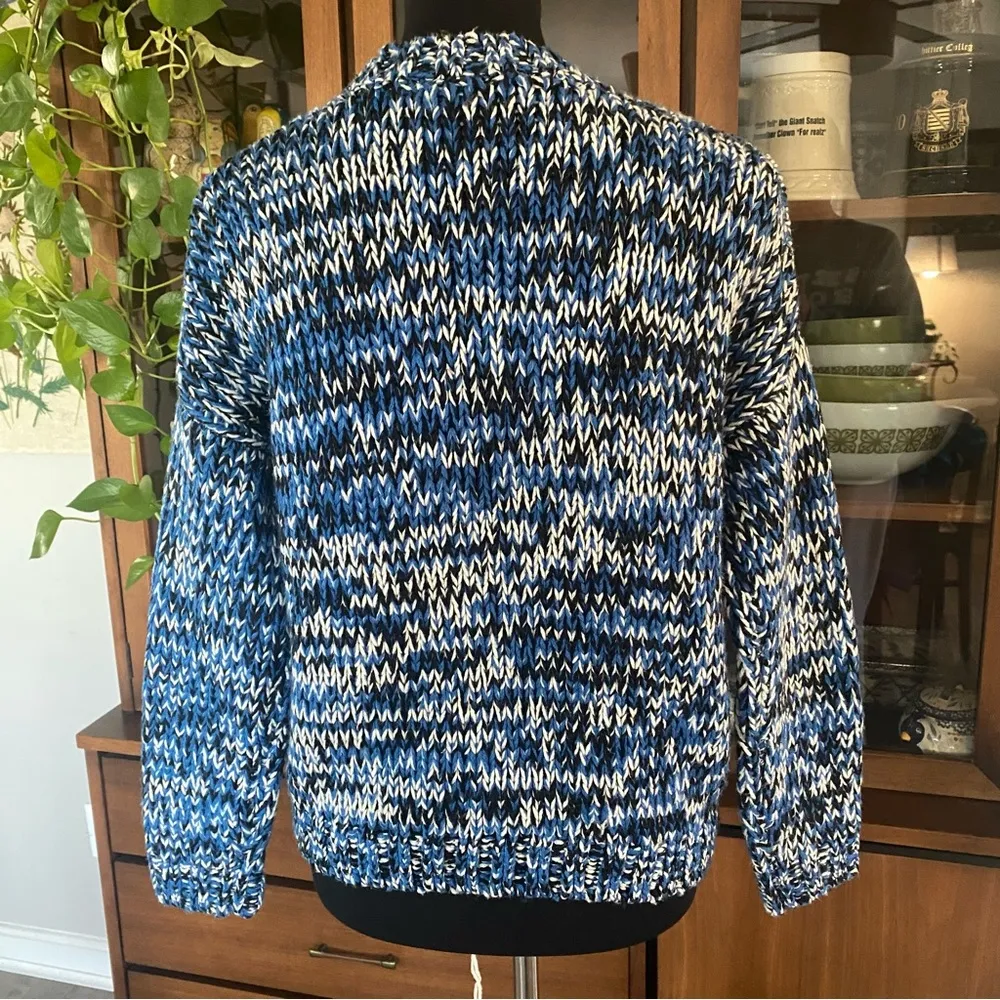 H&M Divided Blue & Black Marbled Crewneck Sweater - Image 6