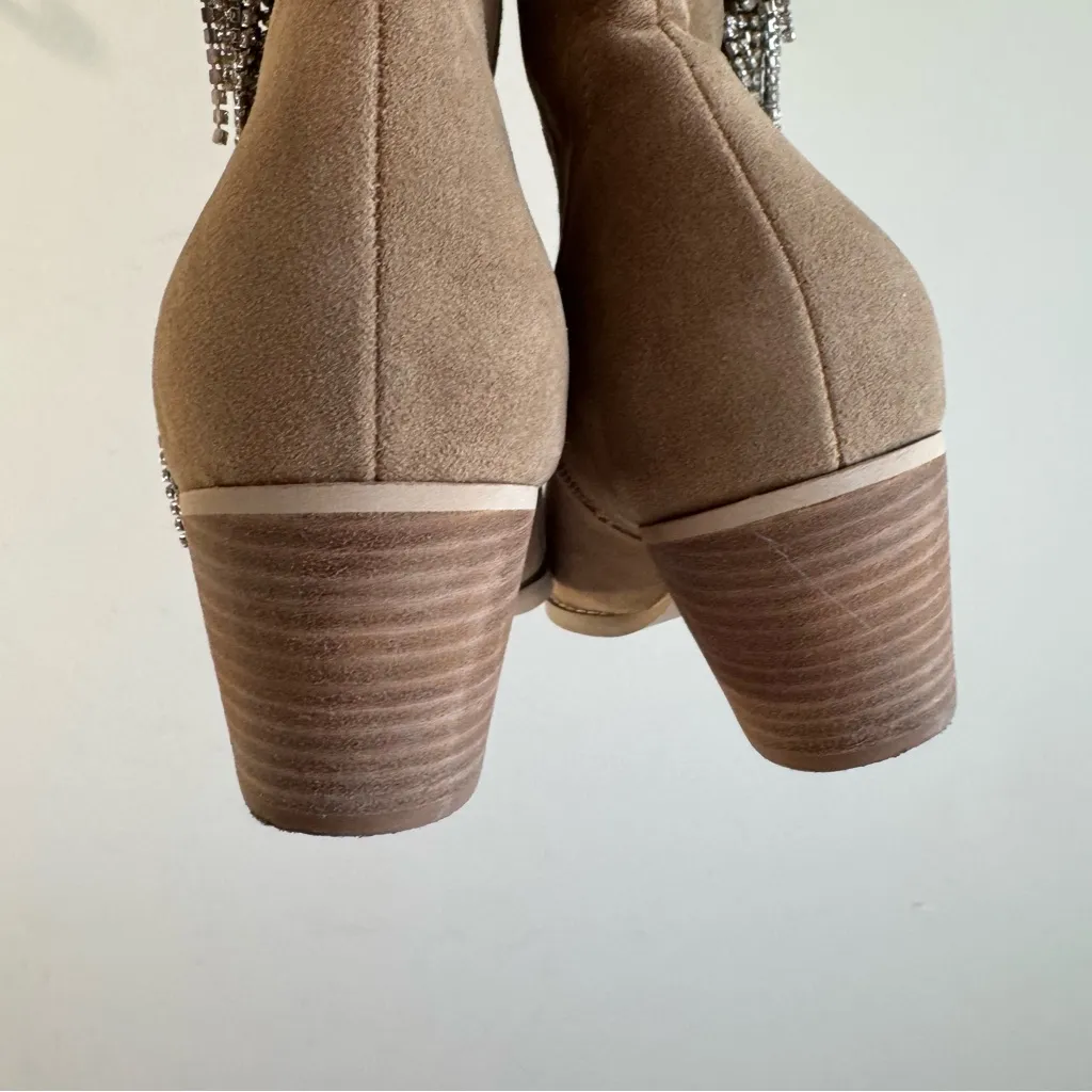 Oasis Society The Rowan Rhinestone Fringe Cowboy Boot Size 9 Tan - Image 5