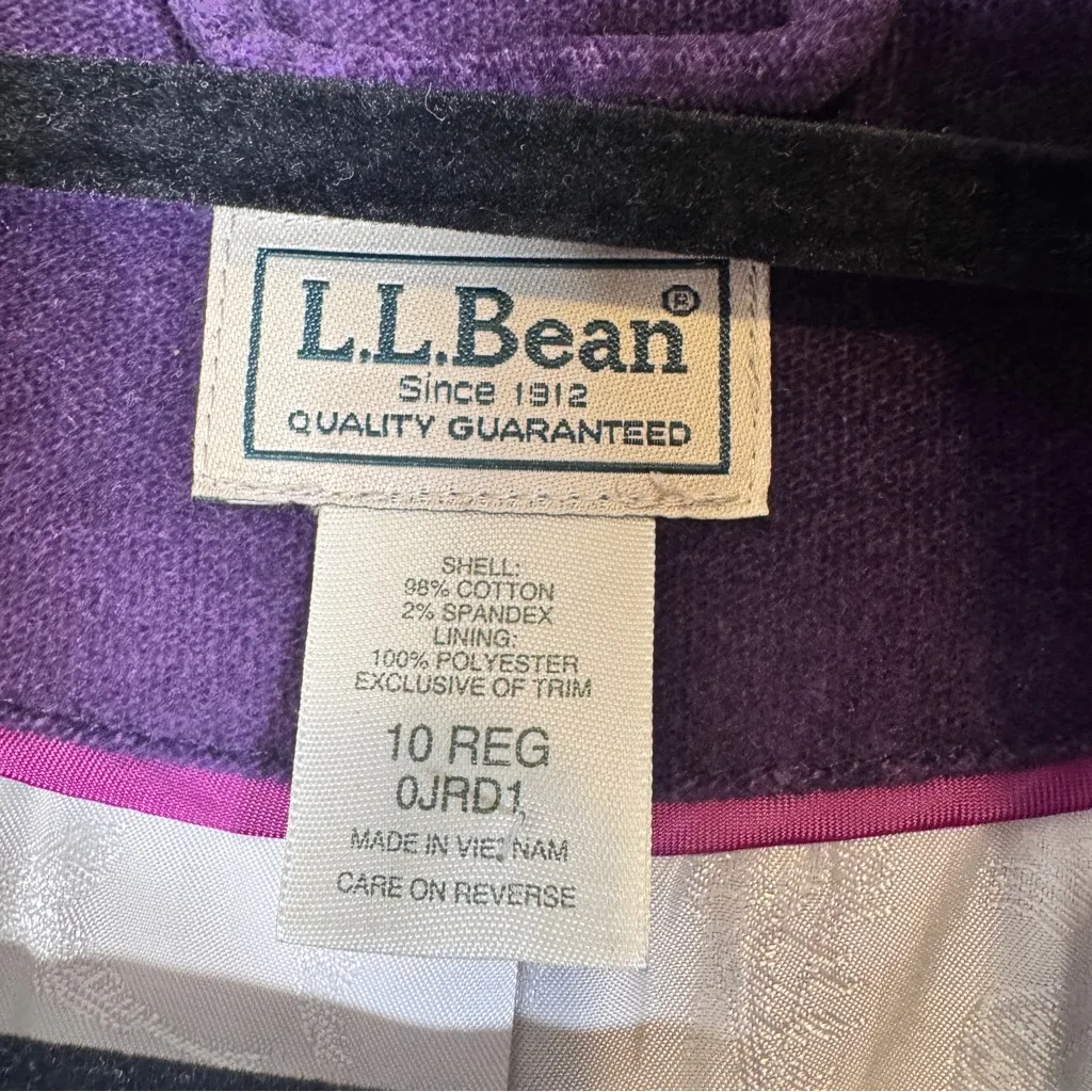 LL Bean Purple Velvet Blazer Jacket Womens 10 Preppy Classic Business Casual - Image 6