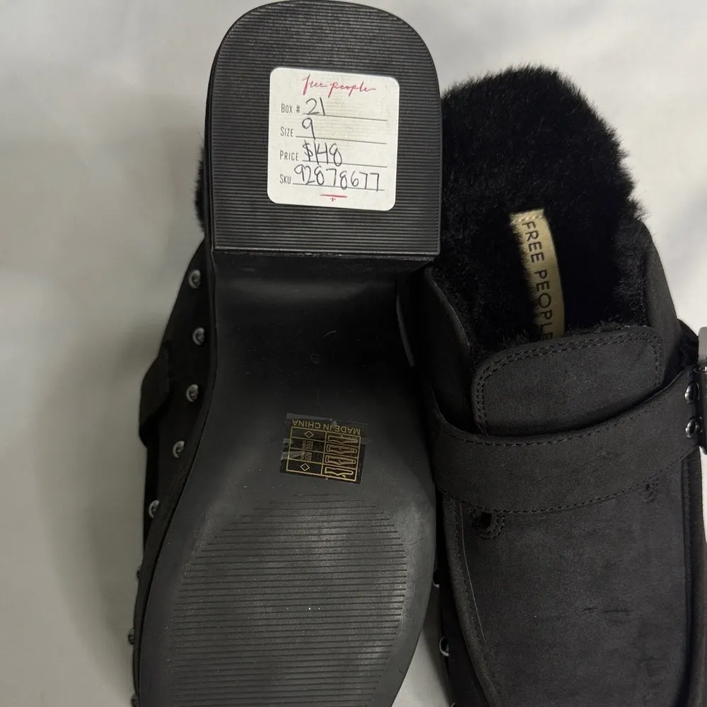 Free People Charcoal Platform Mules with Silver Studs - Image 7