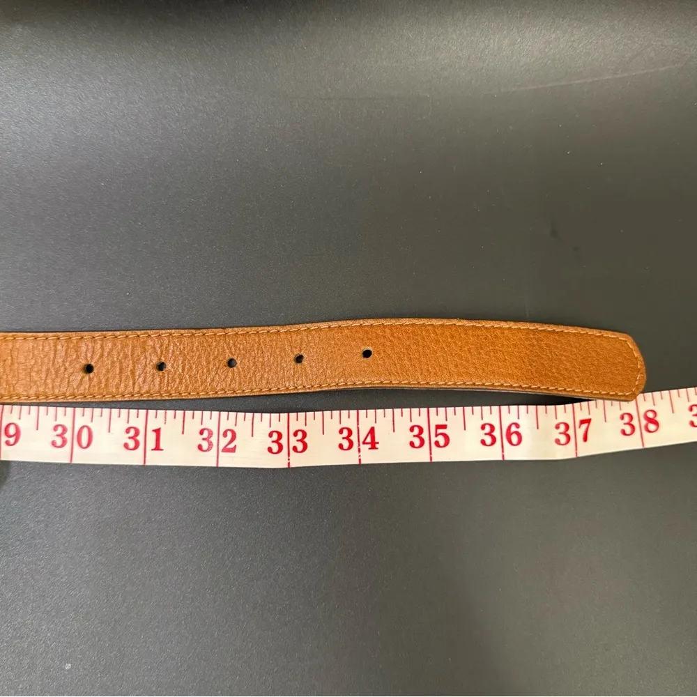 LEATHEROCK Snakeskin Leather Buckle Brown Genuine Leather Skinny Belt Size 32 - Image 9