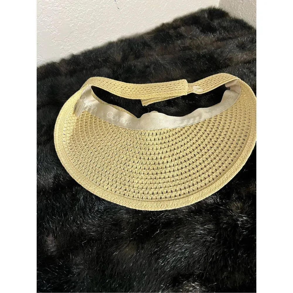 Calvin Klein straw visor hat sun hat - Image 3