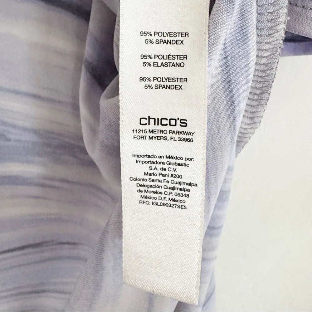 Chicos Abril Blouse Womens 3 (XL) Swirling Purple Asymmetrical Hem Top‎ - Image 9