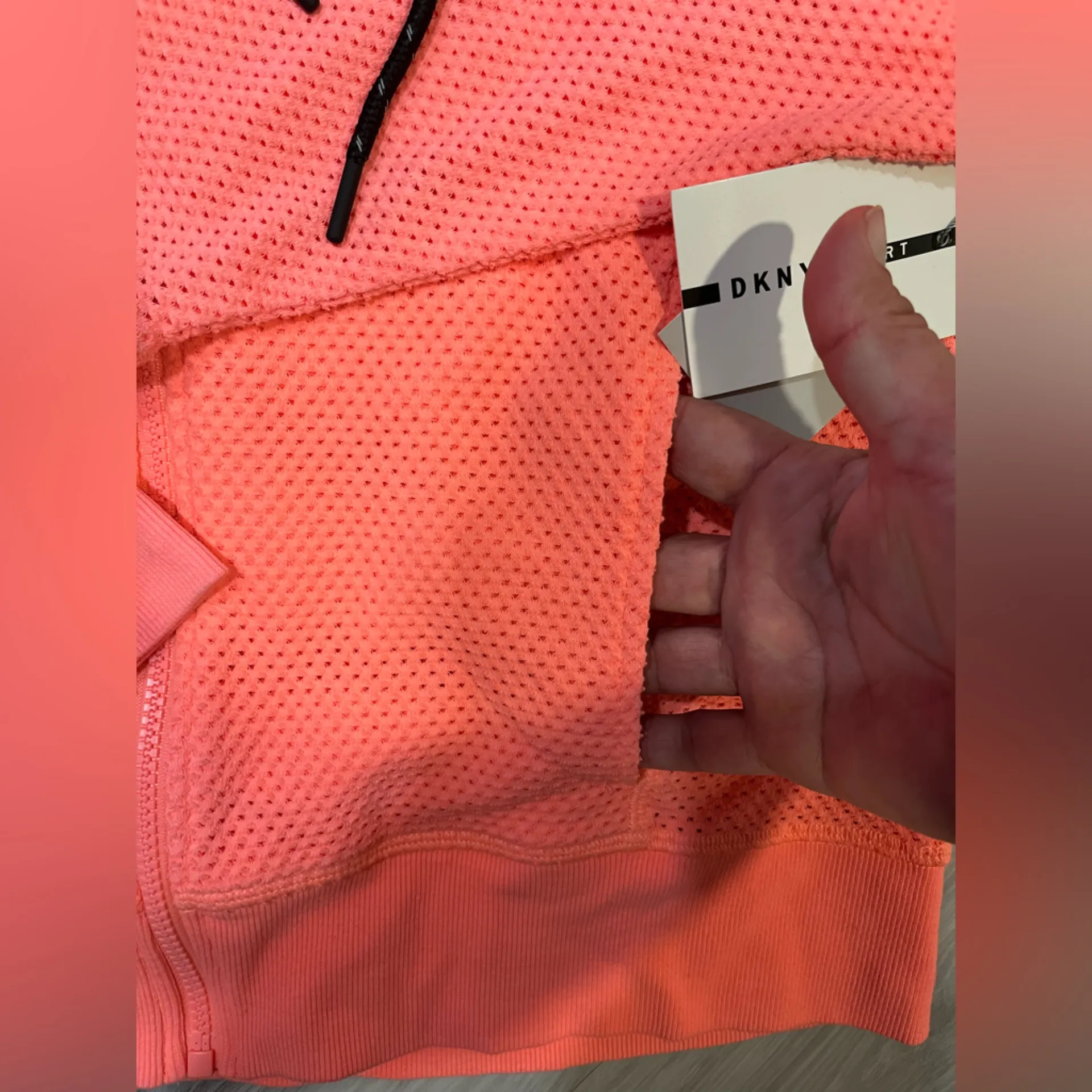 DKNY Coral Mesh Zip-Up‎ Hoodie - Image 8