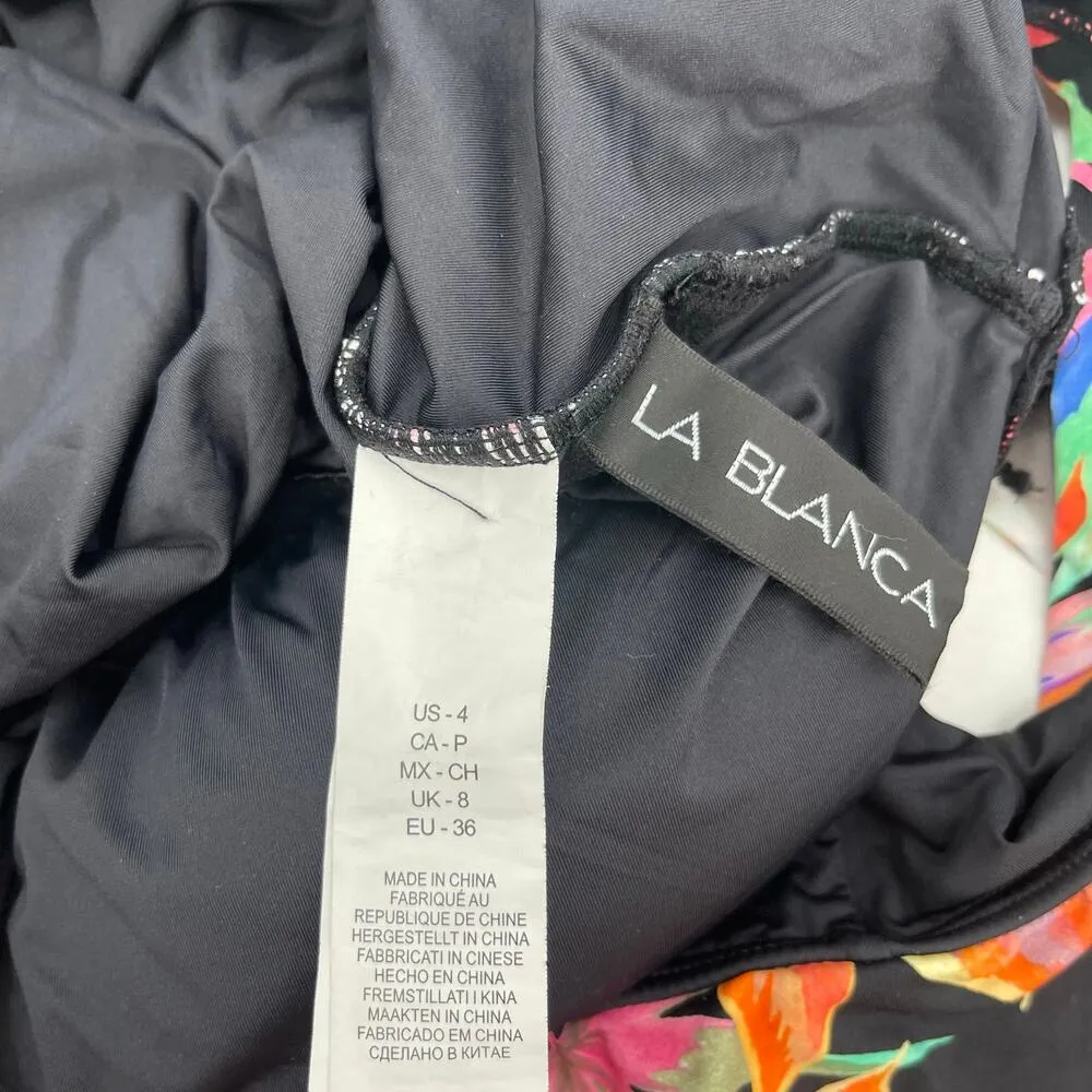 La Blanca Swimsuit Size 4 Best Escape Off Shoulder Ruffle One Piece Floral NEW - Image 6