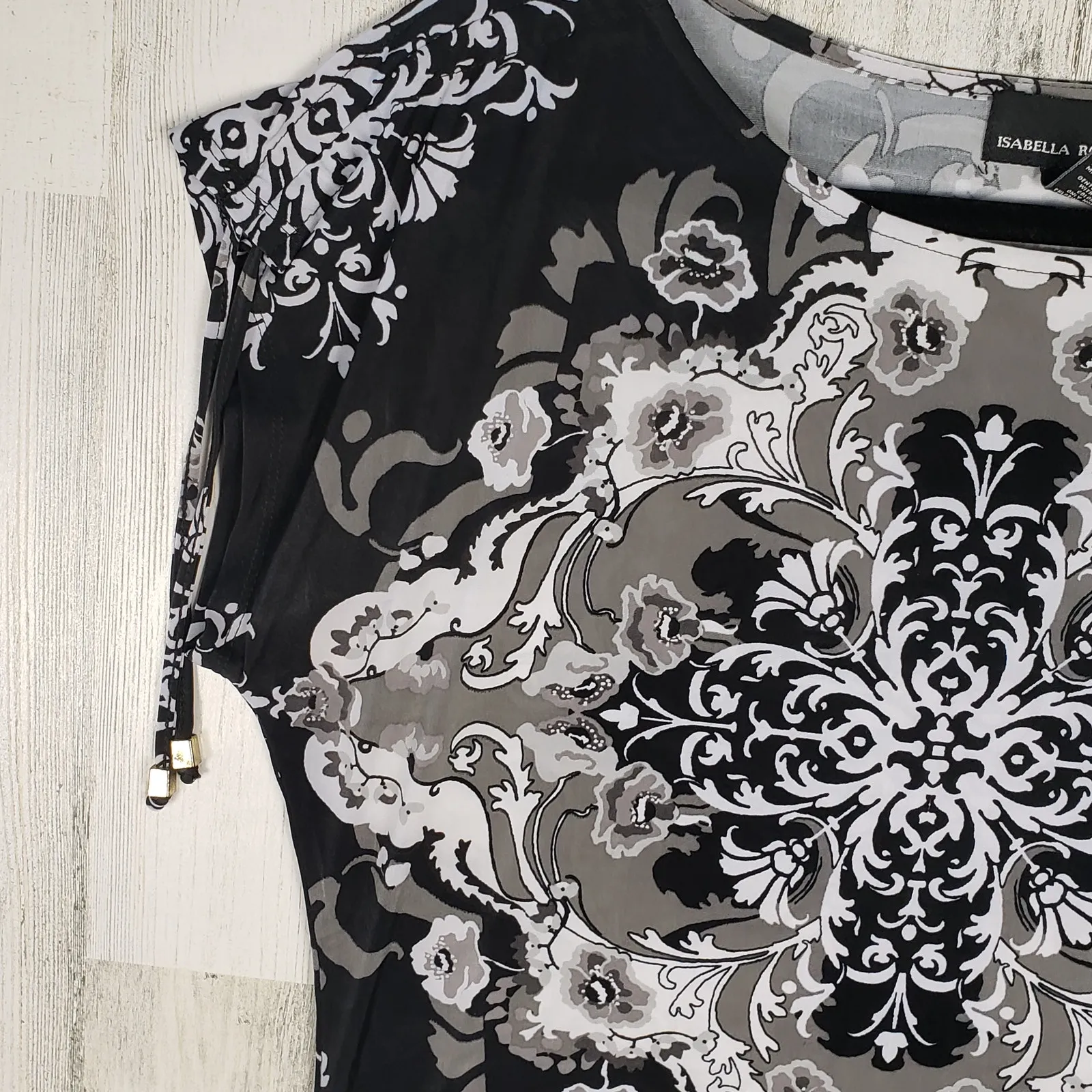 Isabella Rodriguez Adjustable Shoulder Beaded Blouse Women's Size Large - Image 3