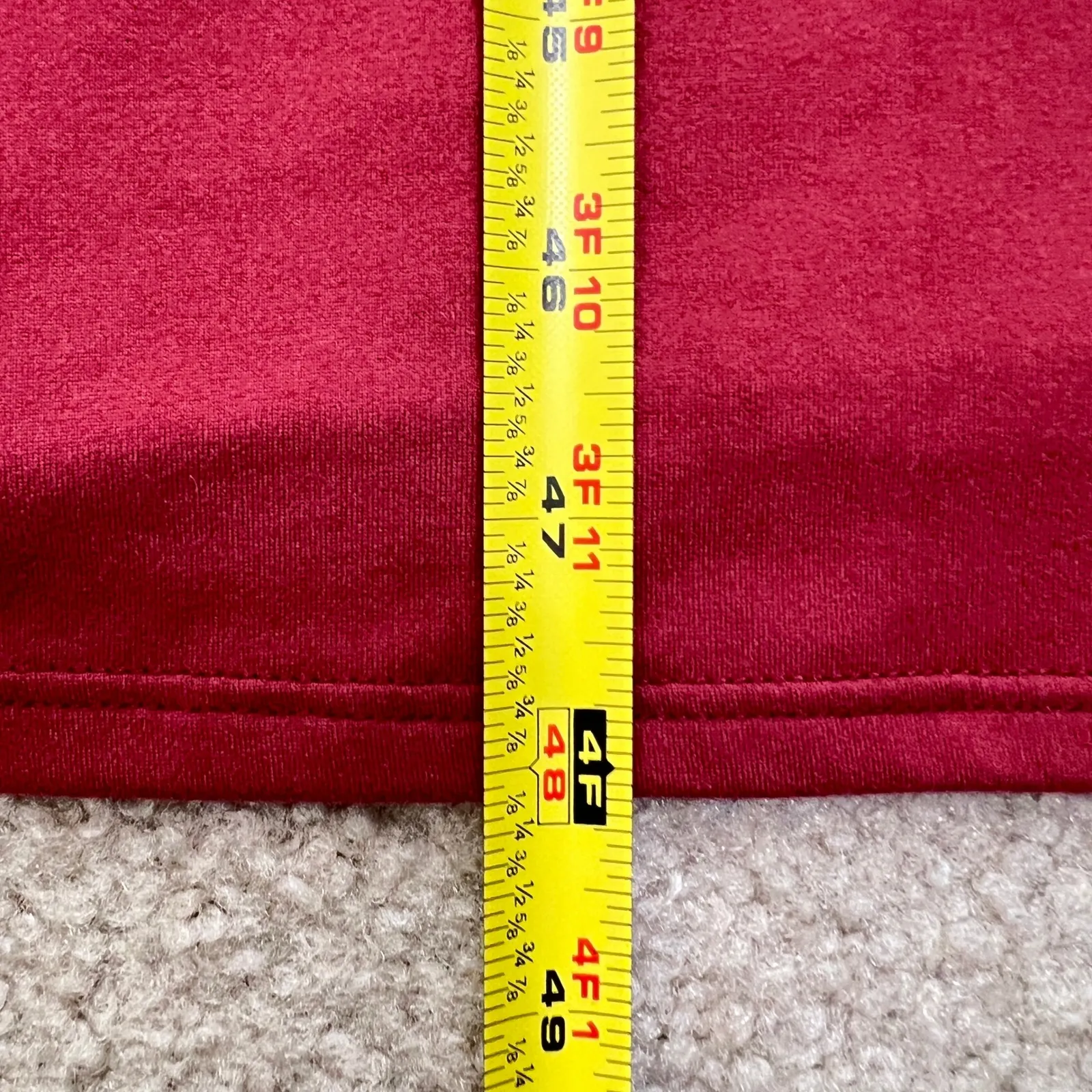 Reborn J Women's Knit Midi Dress Red 3/4 Sleeve Drawstring Waist Casual Size‎ S - Image 7