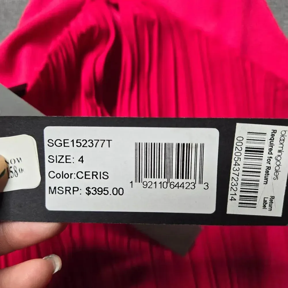 Halston Heritage Pleated Flounce Blouson Mini Cocktail Dress - Image 7