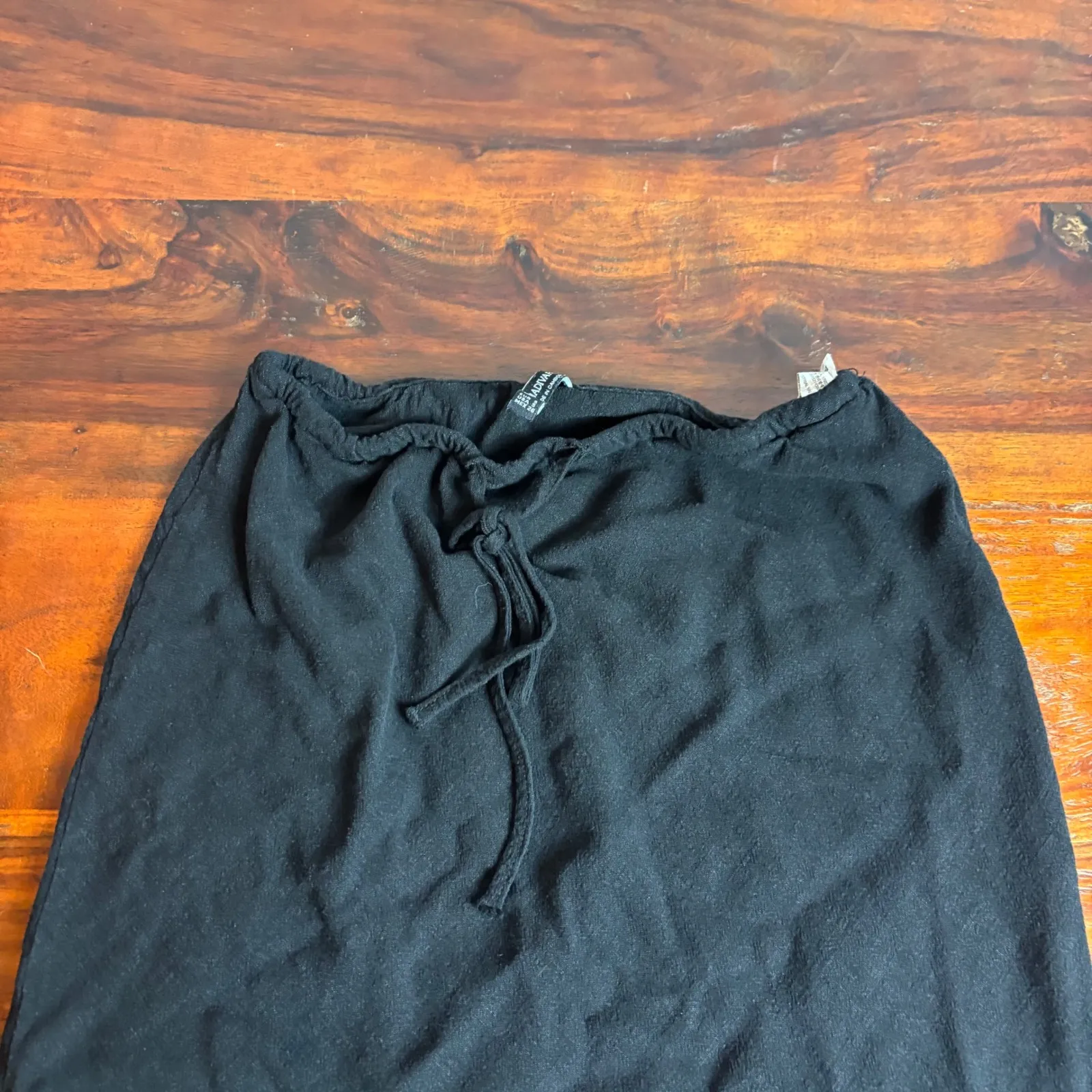 Stradivarius Black Maxi Skirt Drawstring Waist Flowy Comfortable Size S - Image 3