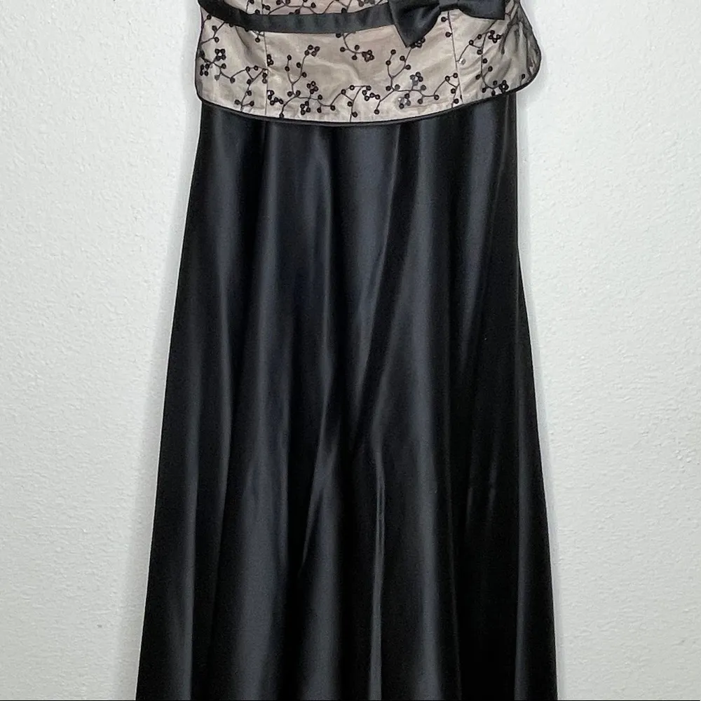 Vintage‎ Delaru Strapless Evening Dress Black Size 6 - Image 5