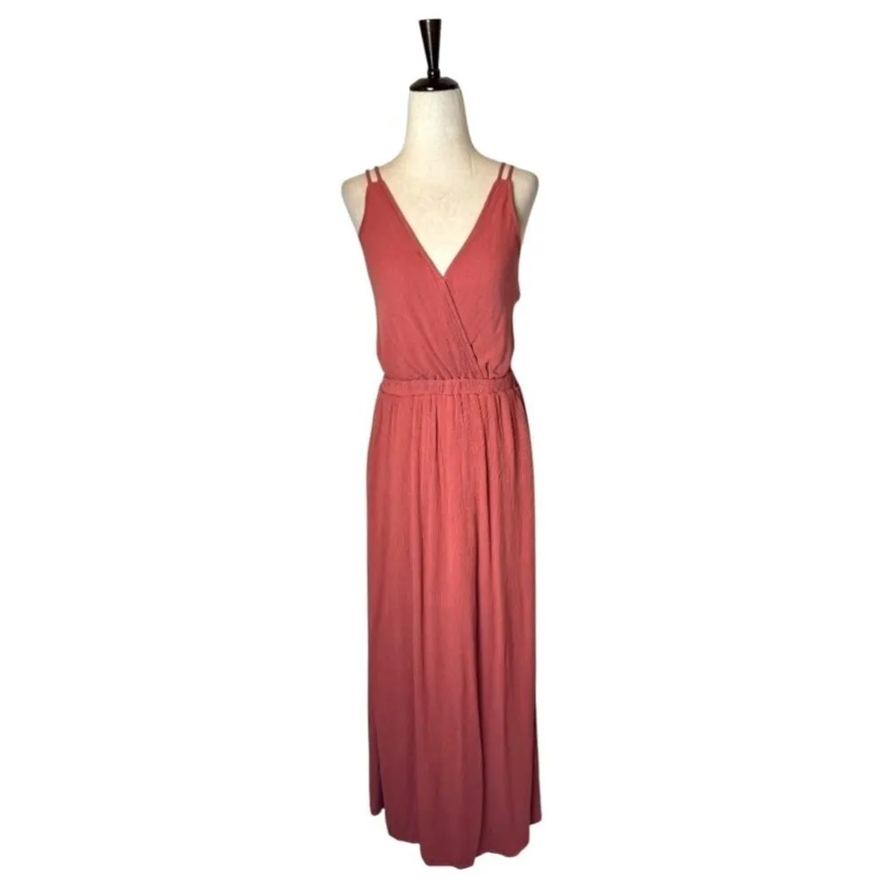 Lulus Dress Women‎ Small Rusty Rose Lost In Paradise Cut Out Maxi Dress Party - Image 3