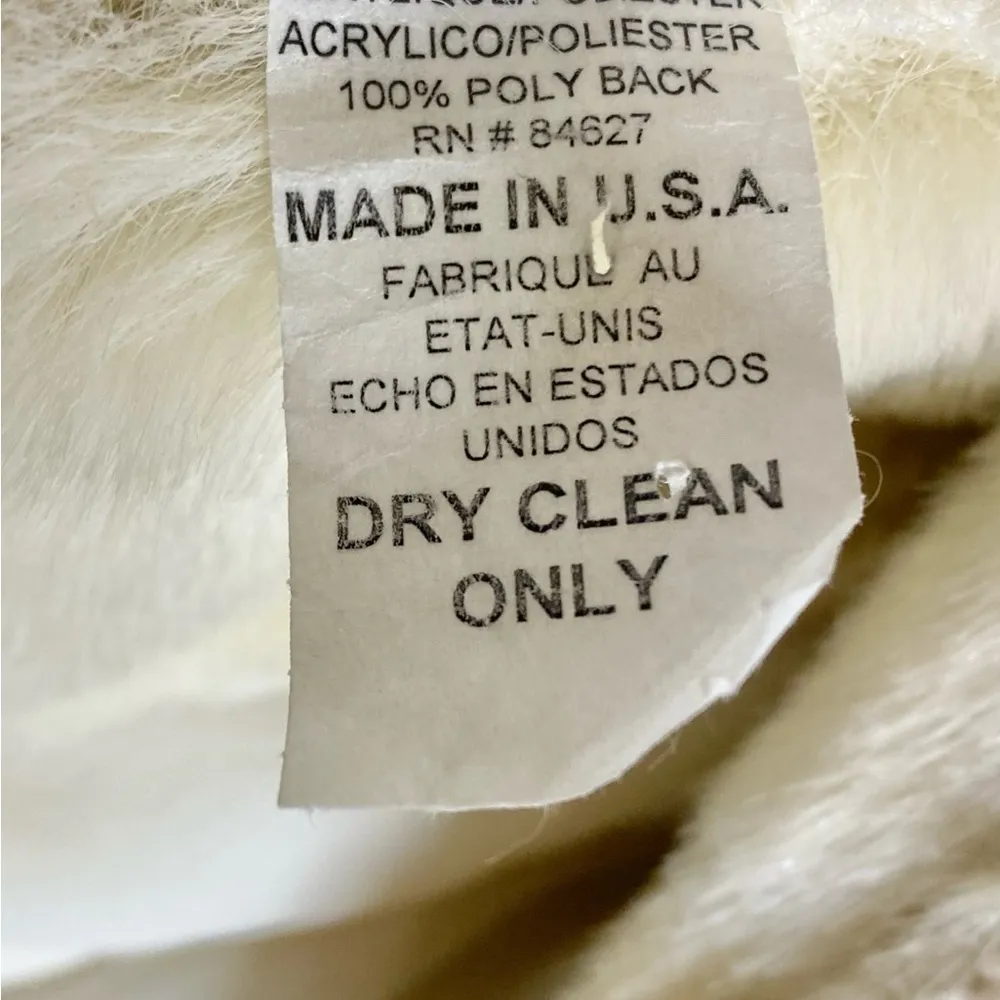 VTG Y2K Western Andrea Faye Faux Suede Vegan Fur lined Cream Button Front Vest Silver Size M - Image 7