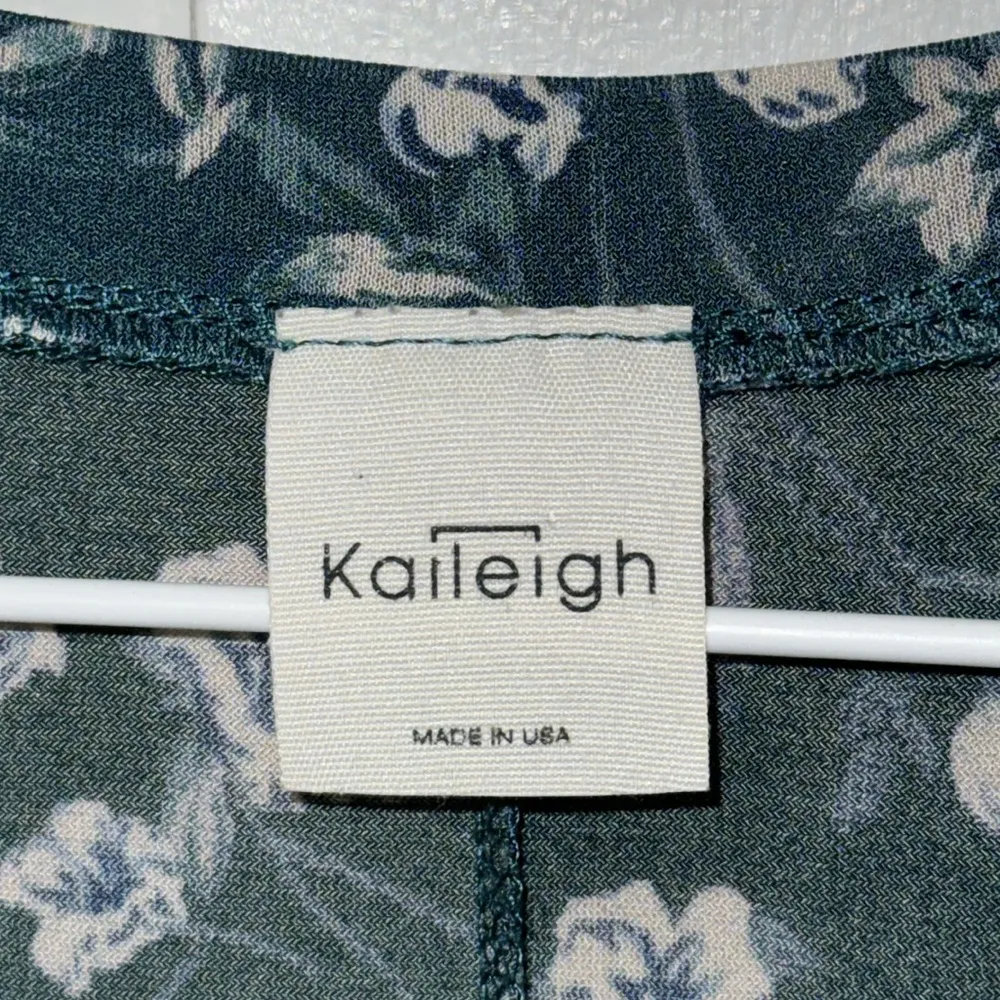 Kaileigh Suzanna Teal Green Floral Short Sleeve Dress Women’s Small S - Image 8