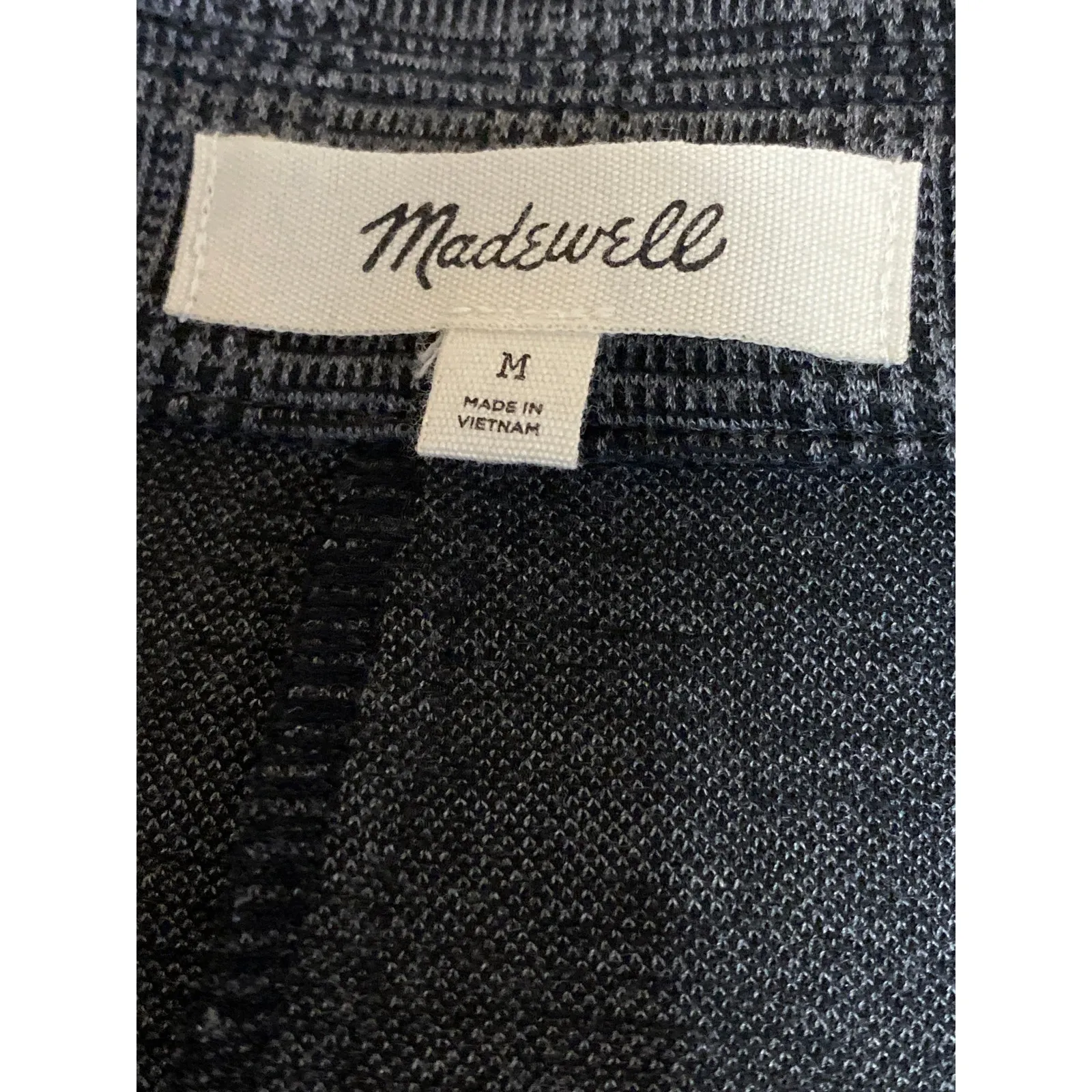 Madewell Women's Gray Plaid Knit Oversized Long Sleeve Cardigan Coat Sweater M - Image 3