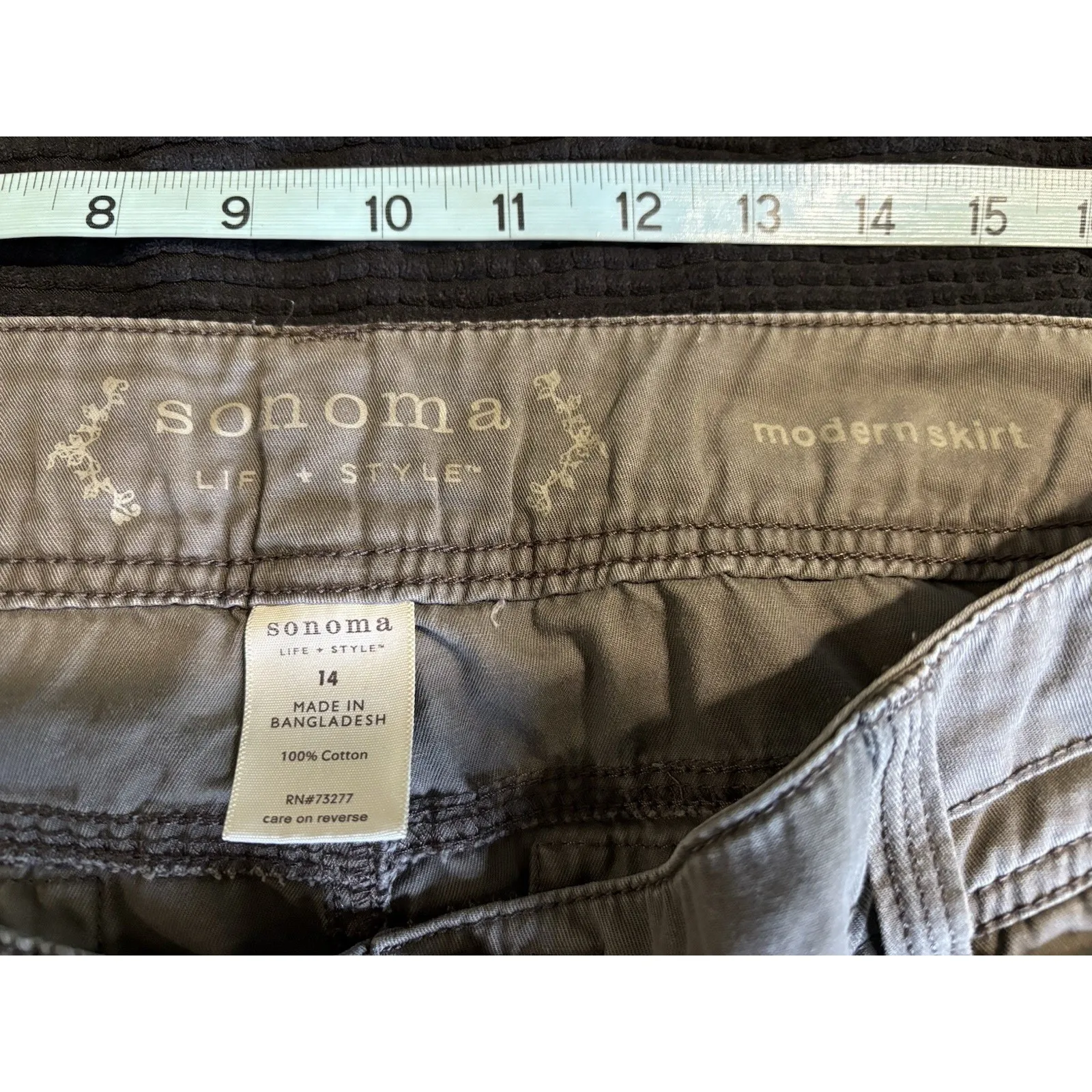 Sonoma Modern Cargo Skirt Size‎ 14 Pockets Zip Brown Cotton Short Summer - Image 5