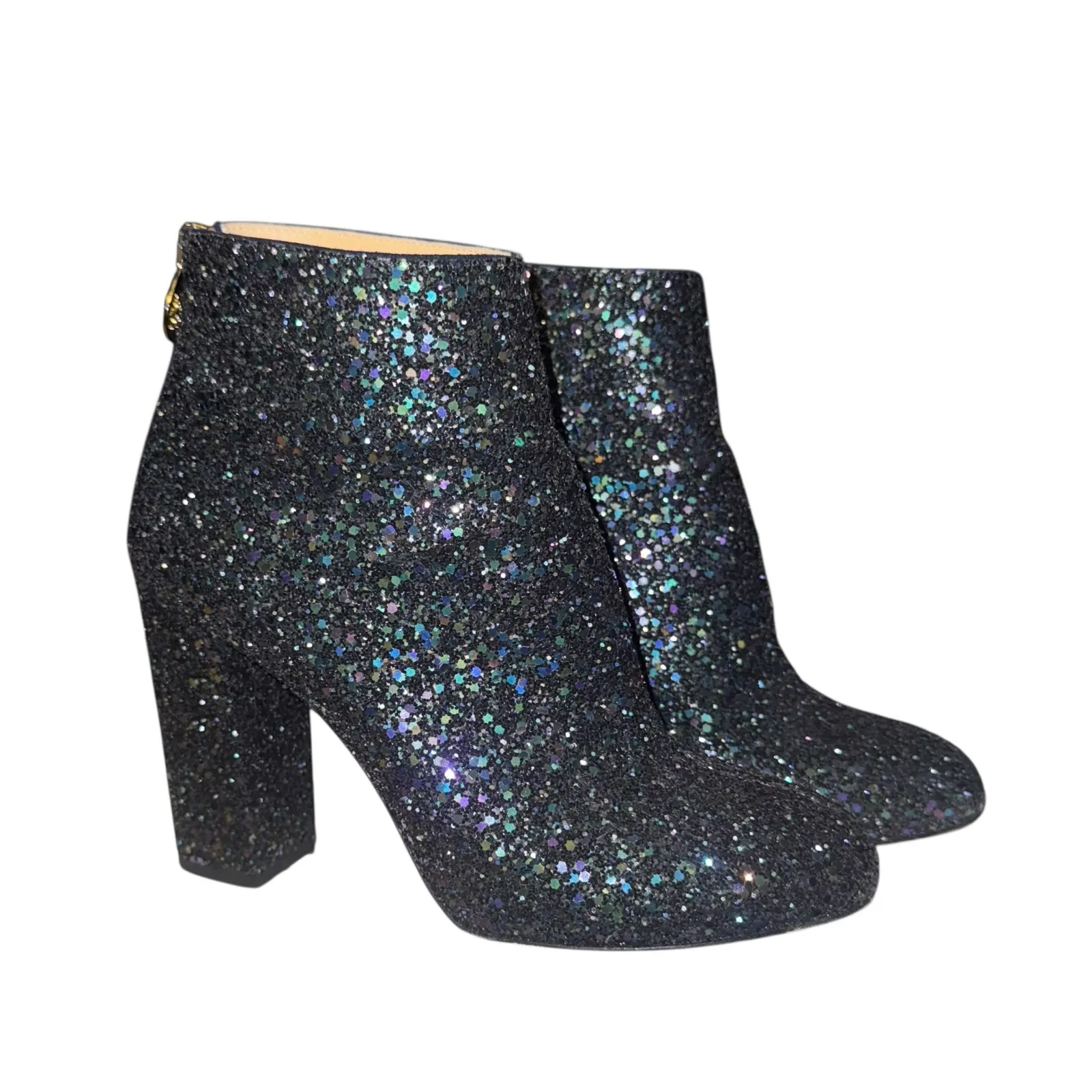 Charlotte Olympia Glitter Heel Ankle Boots Sz 7.5 Alba Made in Italy Glam Party - Image 2