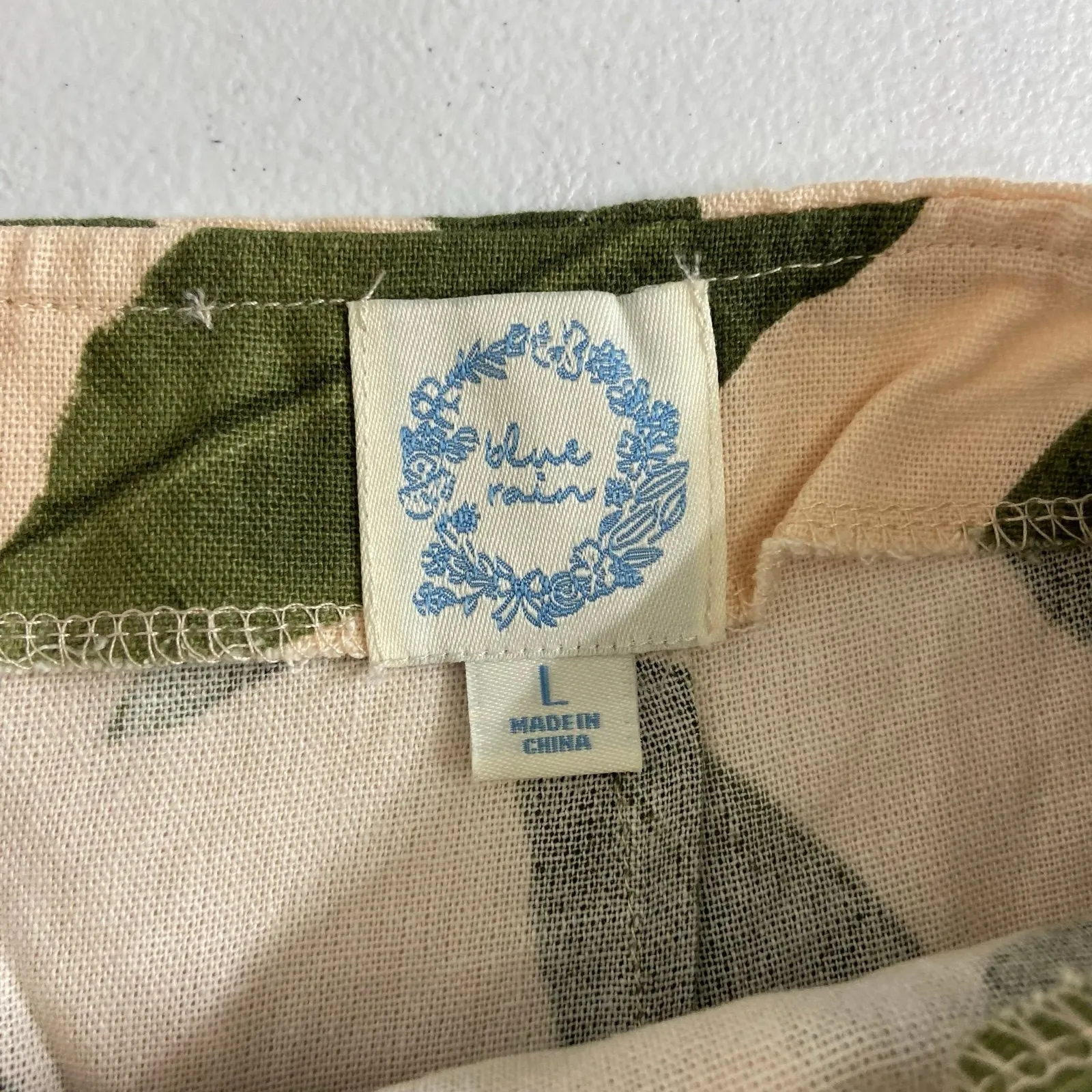 NEW Blue Rain women's linen blend leaf print zip skort skirt shorts casual large - Image 7