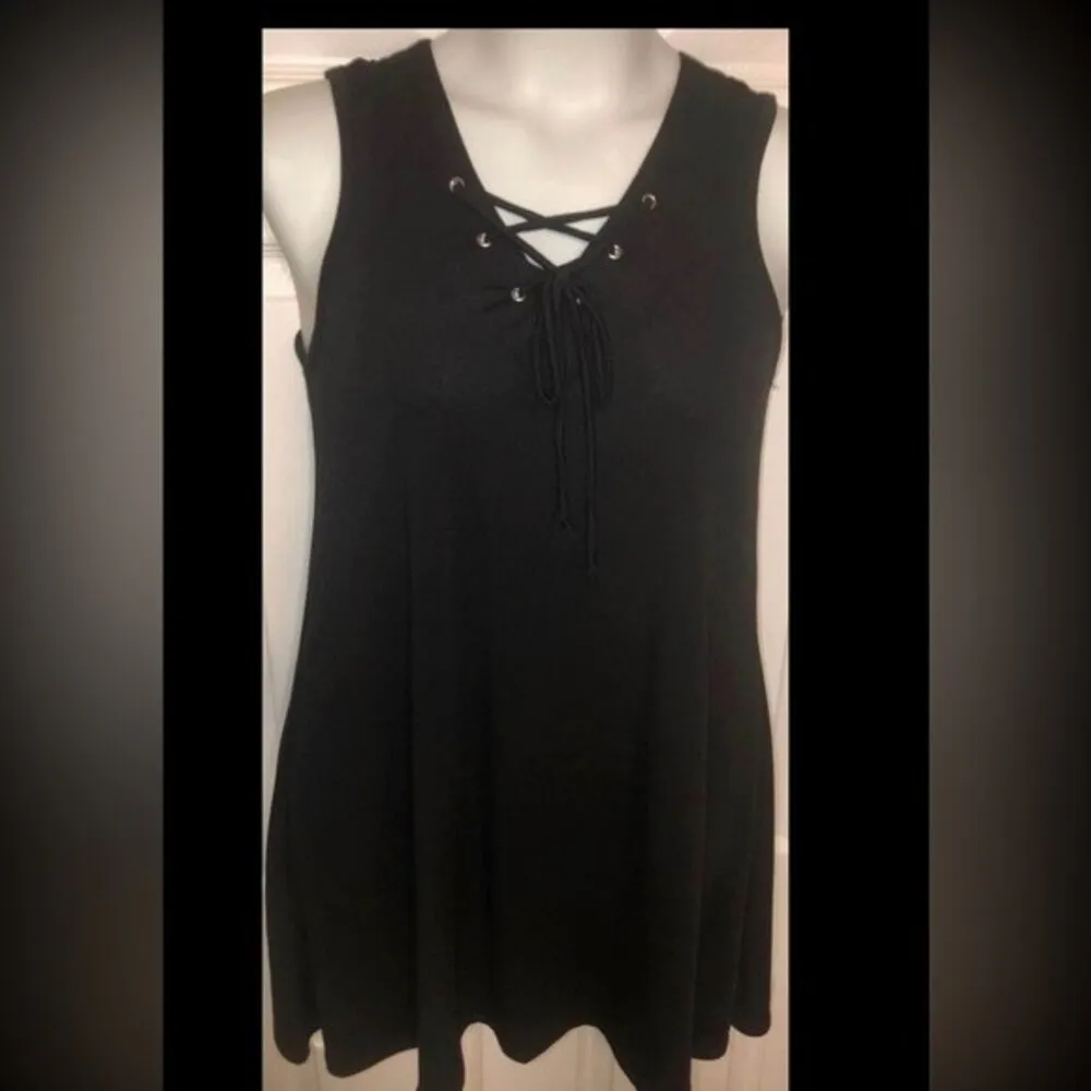 Bobbie Brooks Sz S Lace Up Little Black Dress NEW NWT - Image 2