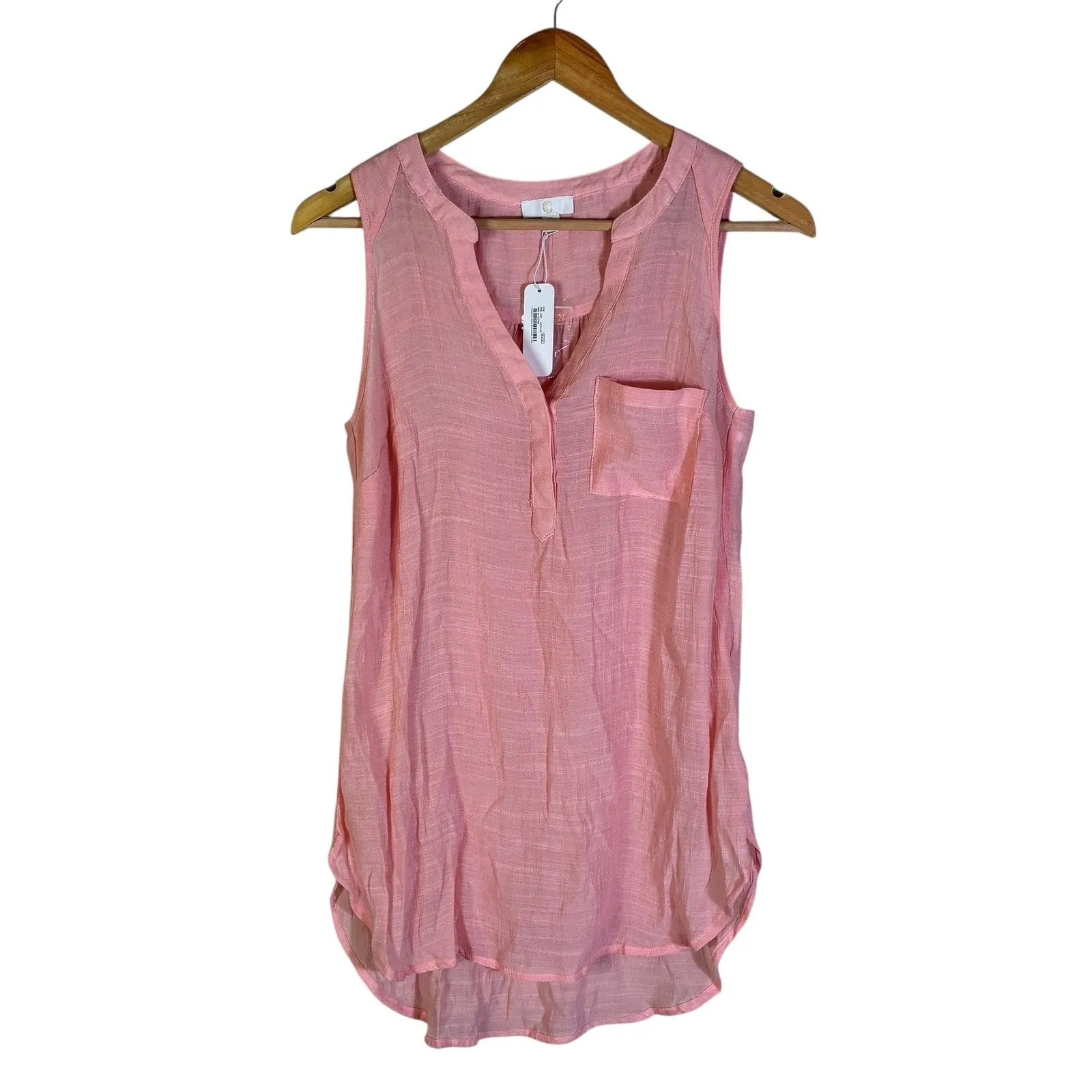 NWT Charming Charlie Womens Beachy Sleeveless Top Size S Pink Coastal Summer - Image 2