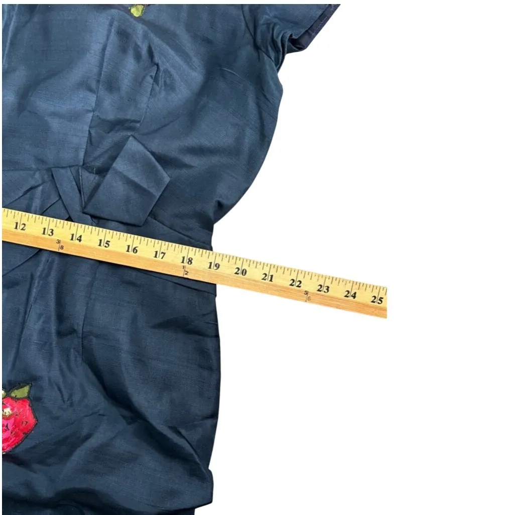 Gorgeous Raw Silk Vintage Dress Size‎ L - Image 7