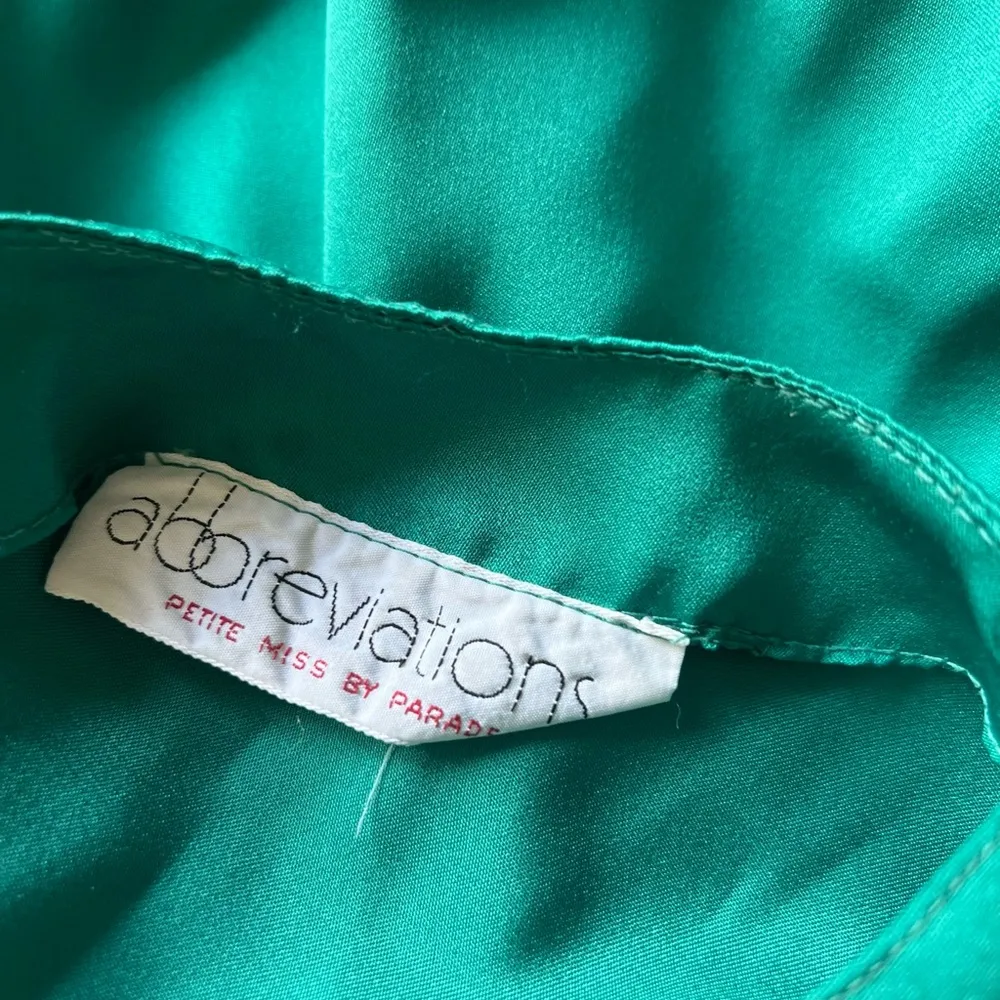 Vintage Abbreviations Petite Miss by Parade NY Green Long Sleeve Dress Size undefined - Image 2