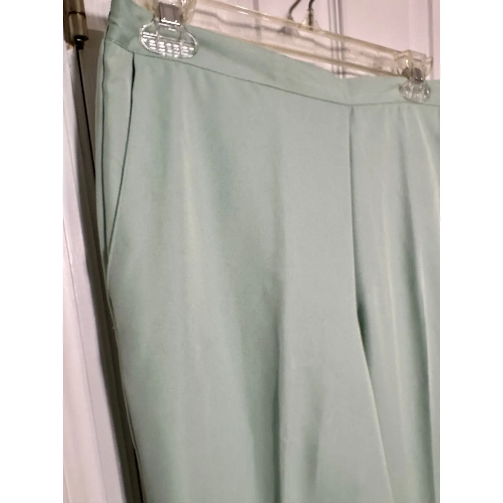 Women's sz 12 Light Green Pants Elastic Waist Pull On by Alfred Dunner - Image 3