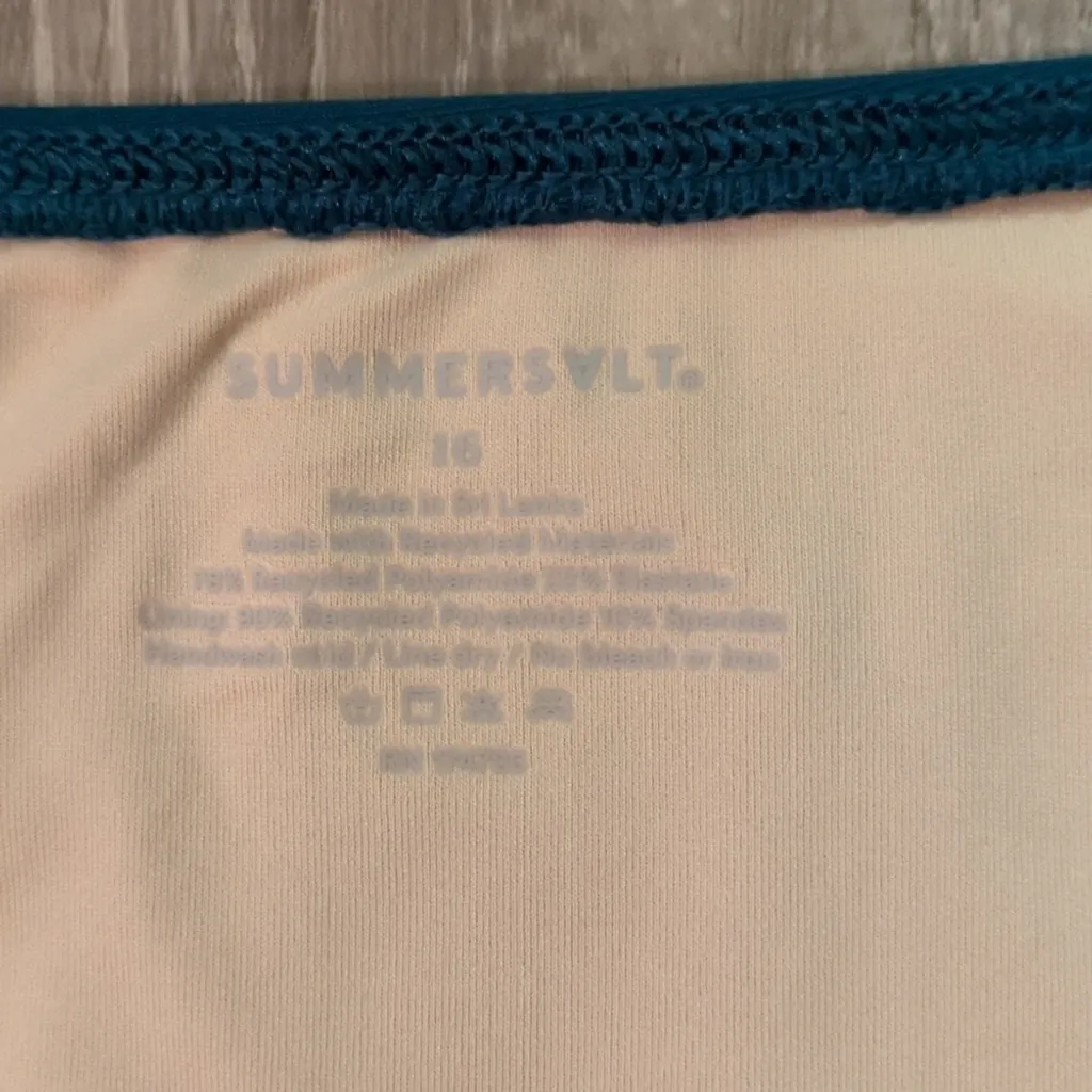 Summersalt Seaglass & Seaweed The Diagonal Mid Rise Swim Bottoms Size 16 - Image 5