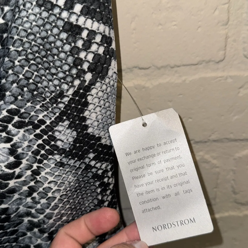 Nordstrom Snakeskin Slip Dress in Black and Gray 3/4 Jump Apparel NEW - Image 2