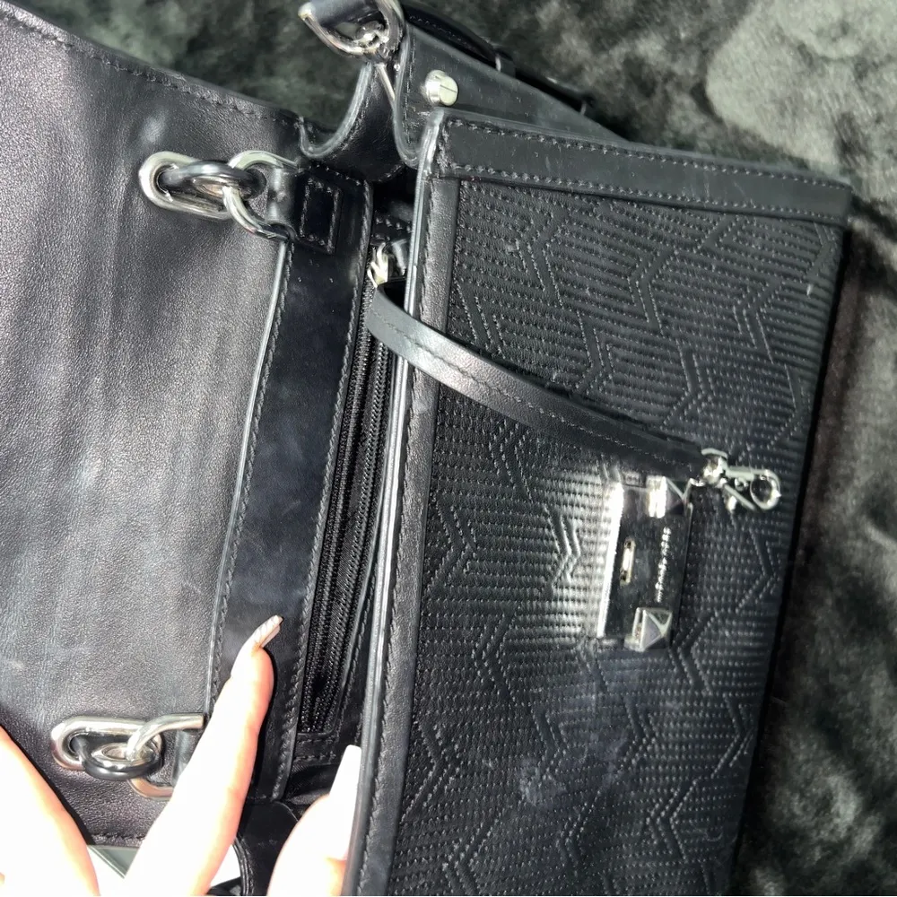 Michael Kors Whitney Medium Quilted Top Handle Satchel Black/Silver - Image 6