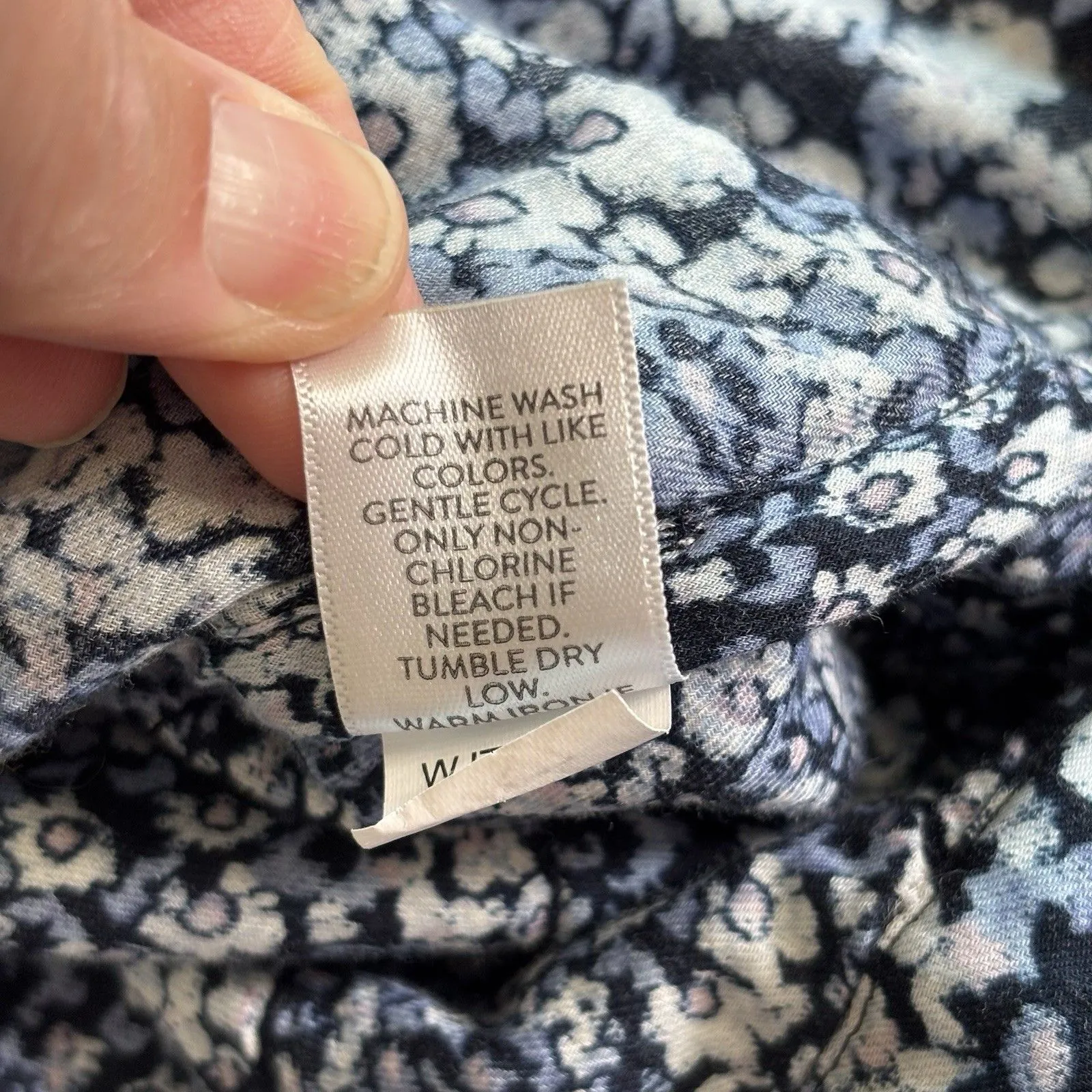 J. Jill Women's Quilted Jacket Blue Floral Boho Cottagecore 100% Cotton XL - Image 8