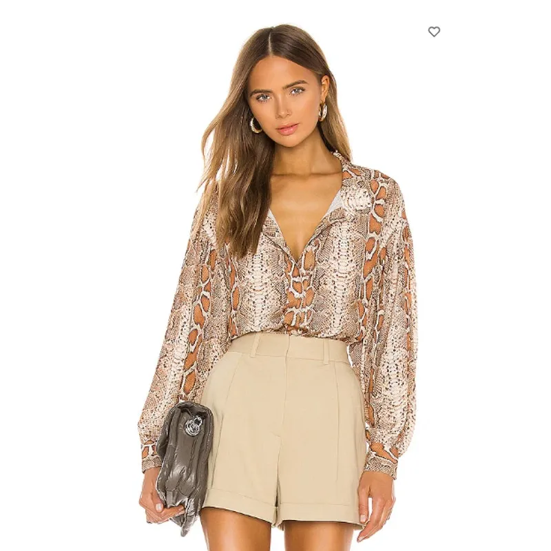 Smythe Poet Blouse Desert Snake‎ Size Small Brown - Image 2