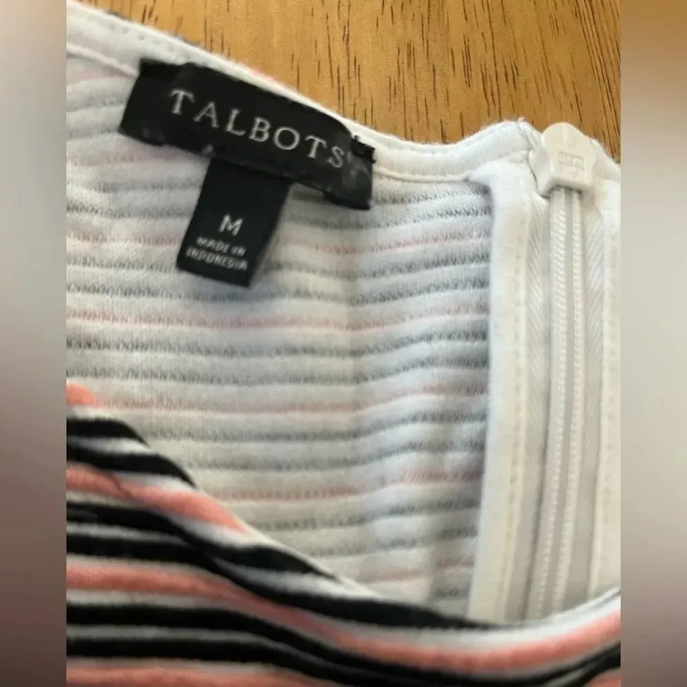 peach & black striped  knit top, size medium - Image 4