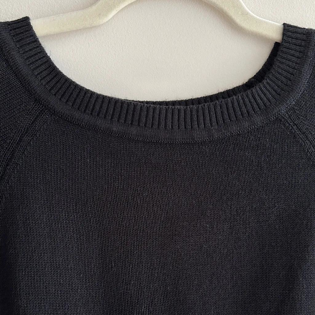 DCATEXS Cutout Sleeve Black Crewneck Sweater, Size Small - Image 15