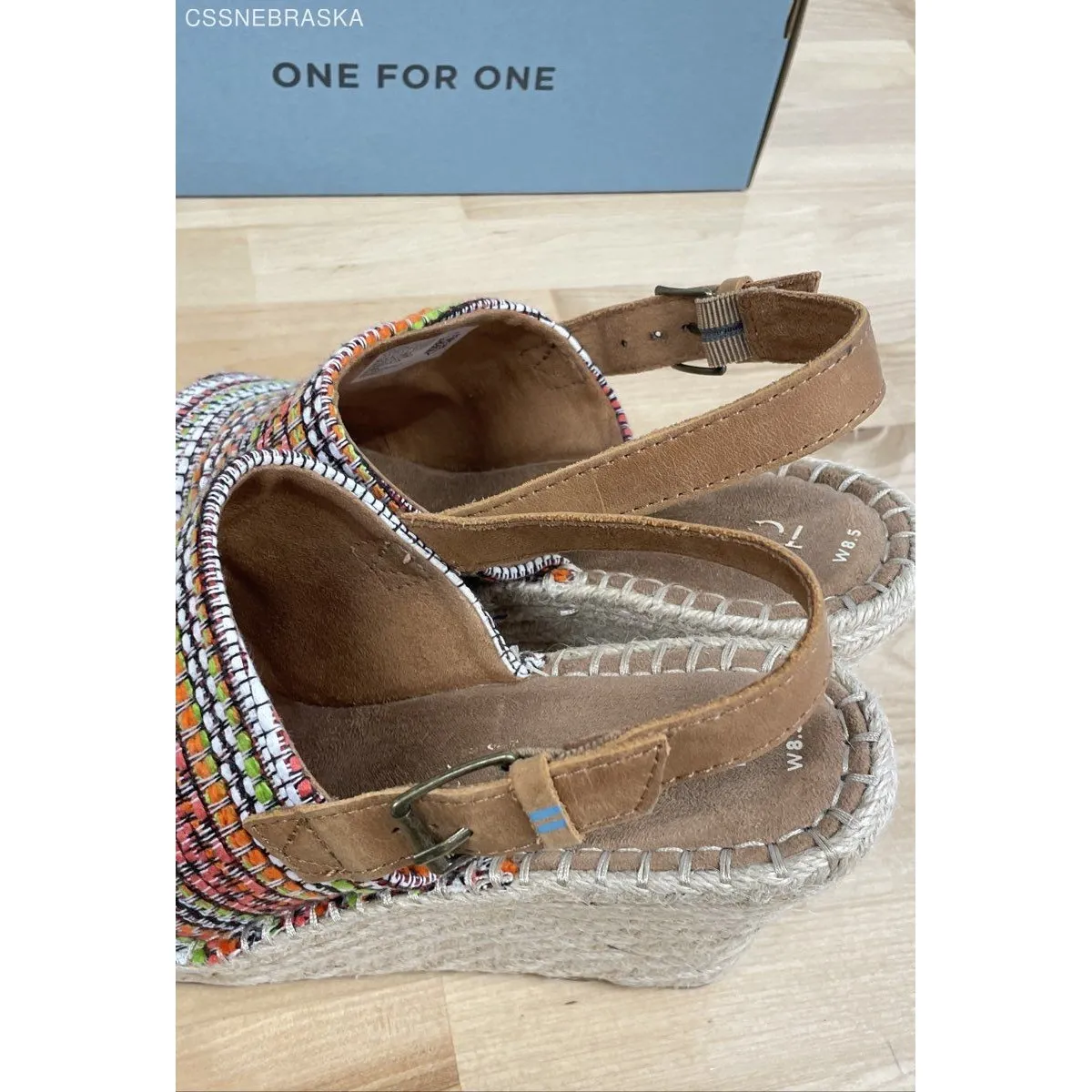 Toms Multicolor Women`s Monica Platform Rope-Wrapped Wedge Woven Size 8.5 - Image 7