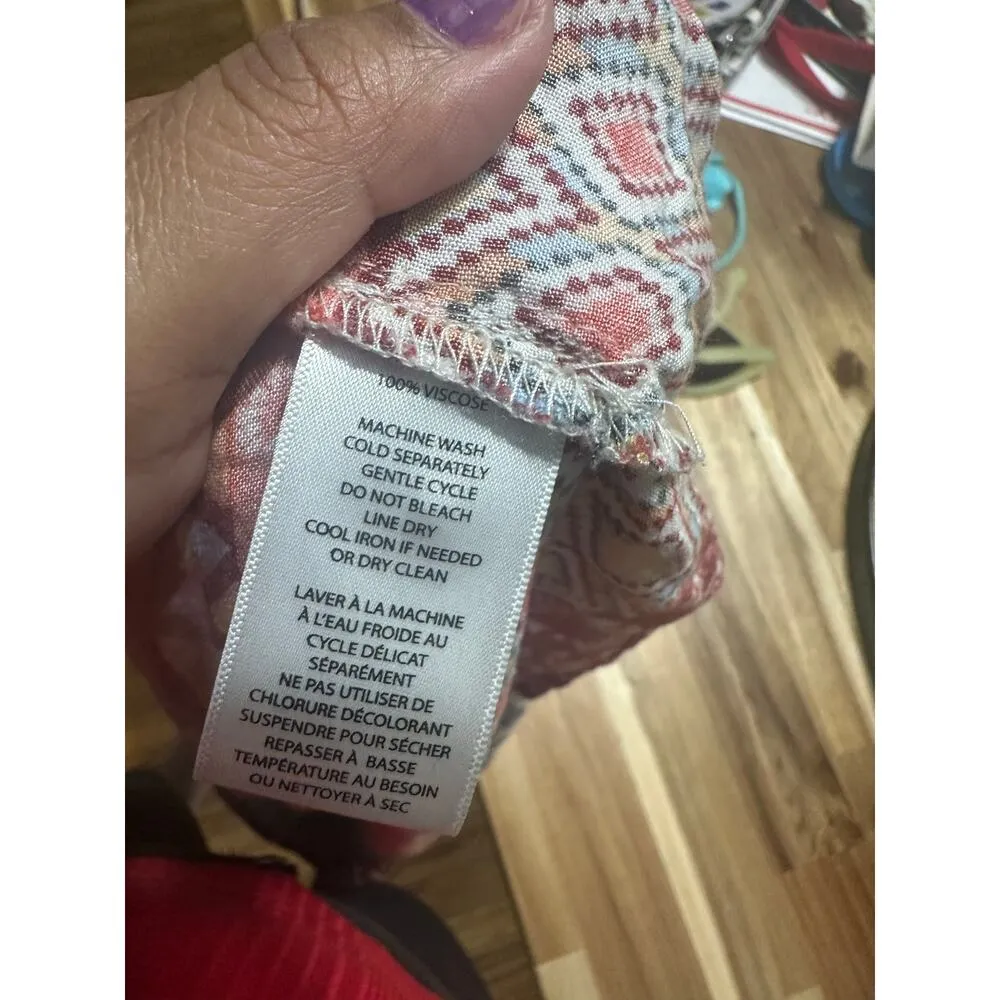 Beach Lunch Lounge Tunic Dress Multi Floral 100% Viscose Pullover - Image 2