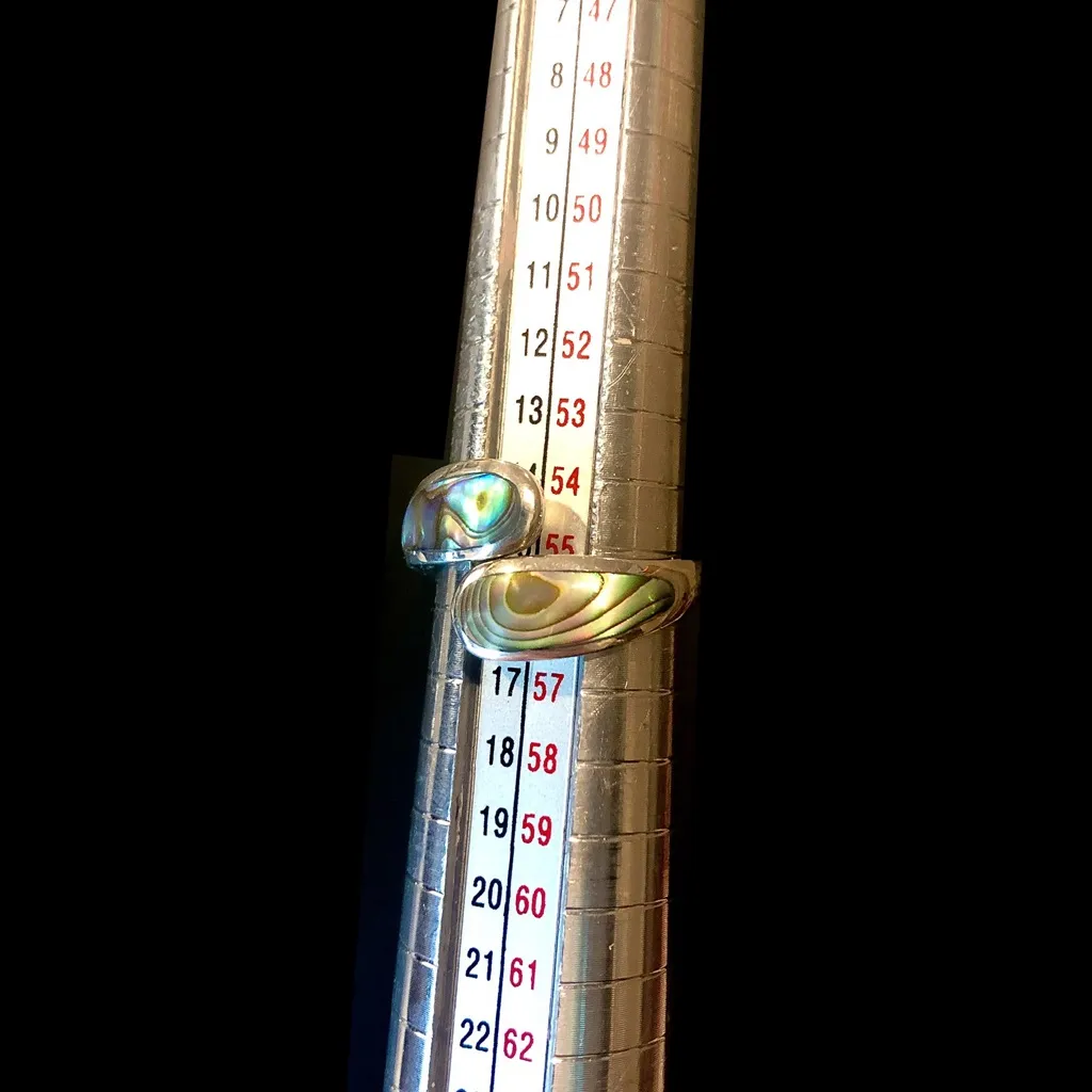 Sterling Silver Abalone Bypass Ring Size 7 - Image 7