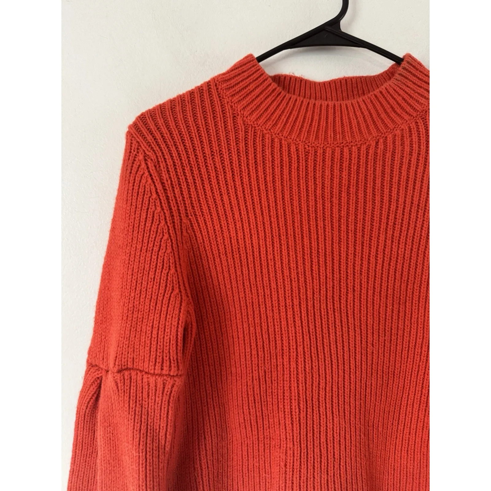 Boden Coral Ribbed Bell Sleeve Wool Alpaca Blend Crewneck Sweater Womens Small - Image 3
