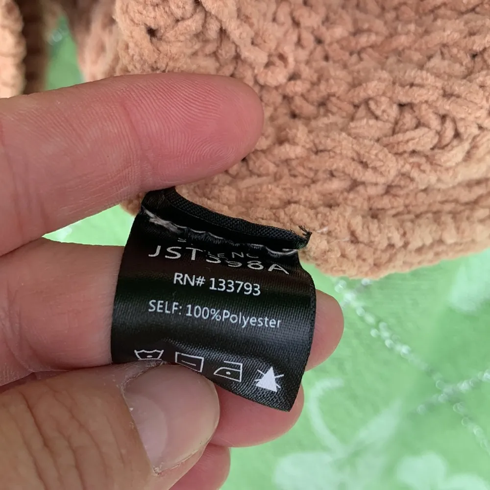 POL Tan Distressed Chunky Sweater Size M - Image 3