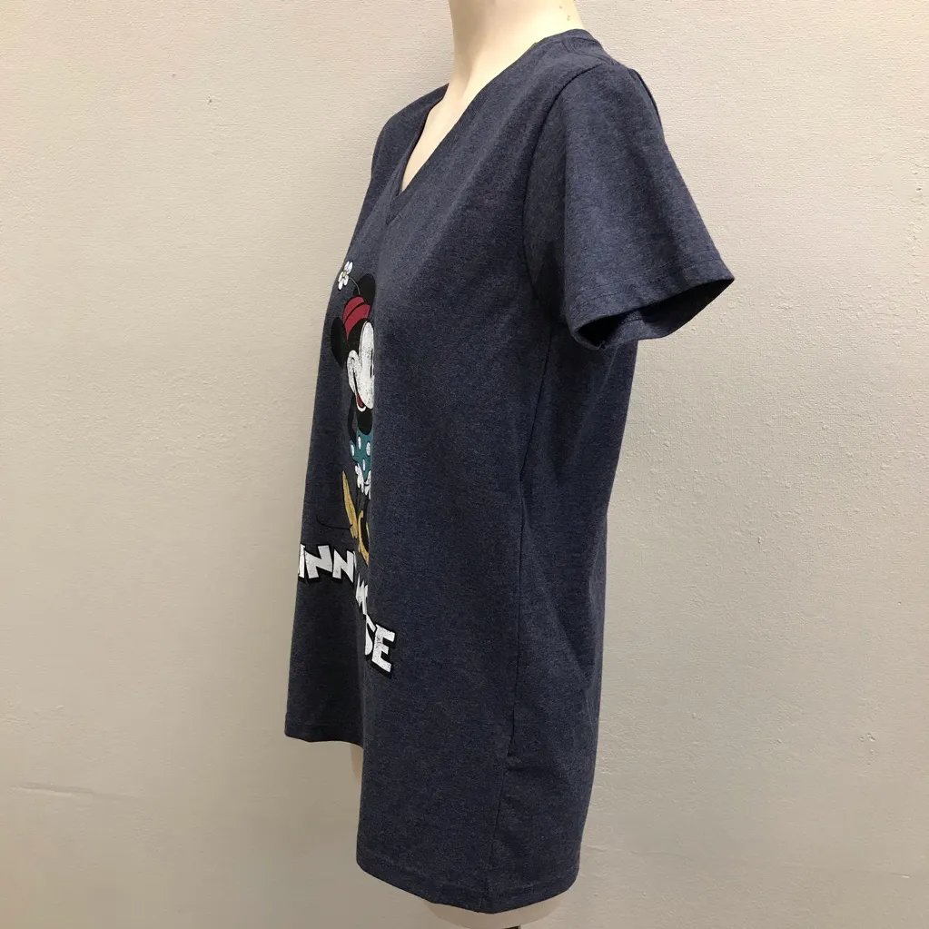 Disney Minnie Mouse Women’s Navy T-Shirt - Size Small - Image 2