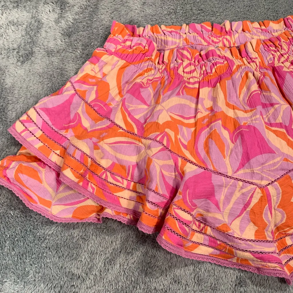 Aerie  Pink and Orange Ruffled Skort - Image 2