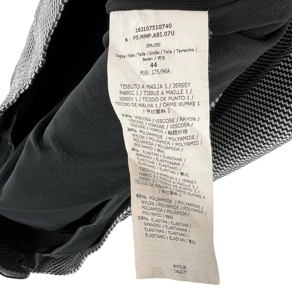 MAX MARA Black and White Knit Cap Sleeve V-Neck Sheath Dress Size 44/10 - Image 5