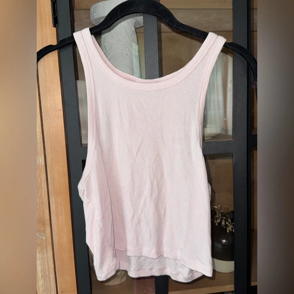 Aritzia Sunday Best ReRib tank top ribbed scoop crop sinch seamless lilac bloom Pink Size L - Image 2