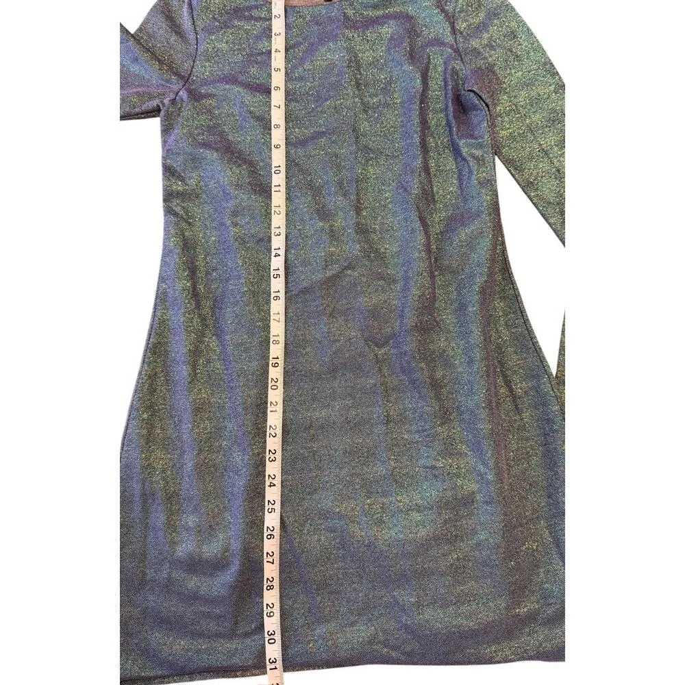 TILDON Sparkly Metallic Party Dress Lined and Long Sleeve Sz Med - Image 3