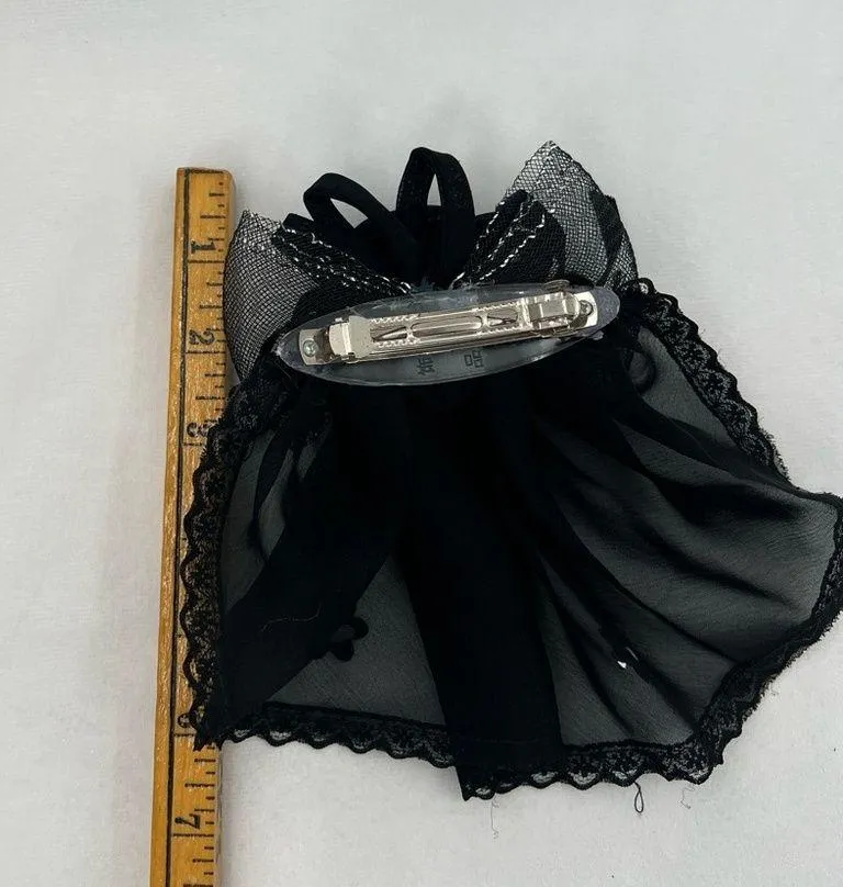 Vintage Black Floral Hairbow - Image 7